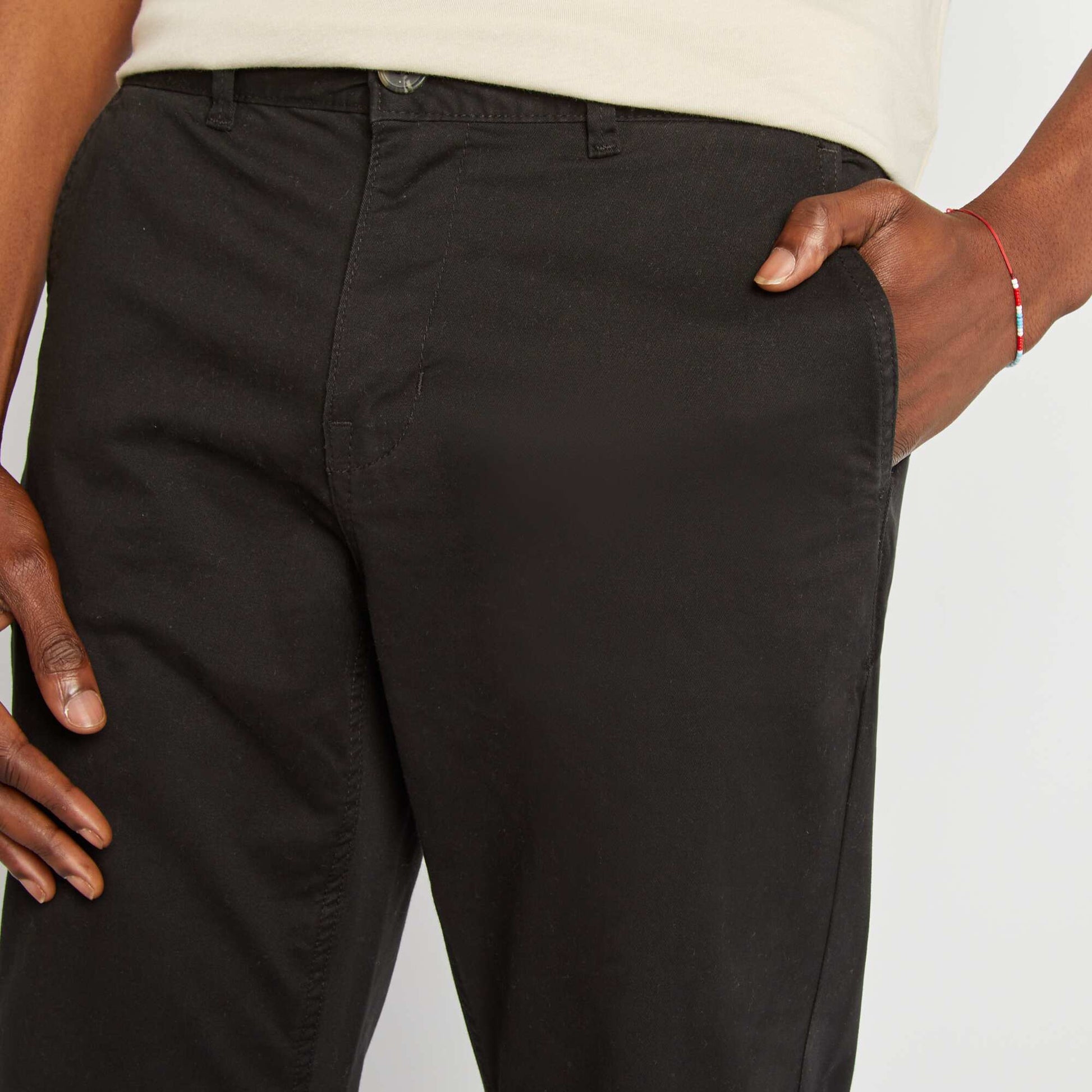 Pantalon chino multipoches NOIR