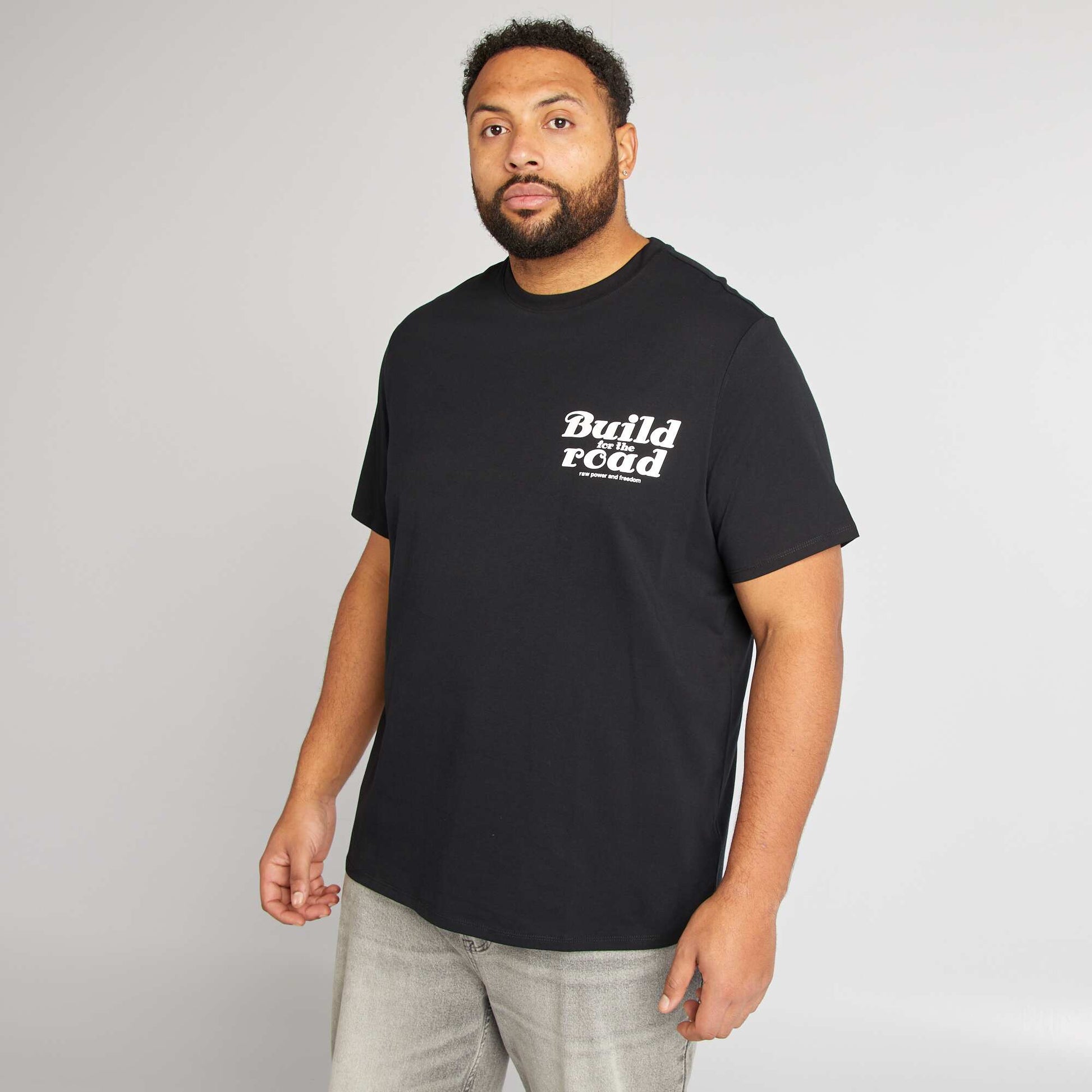 T-shirt imprimé manches courtes NOIR