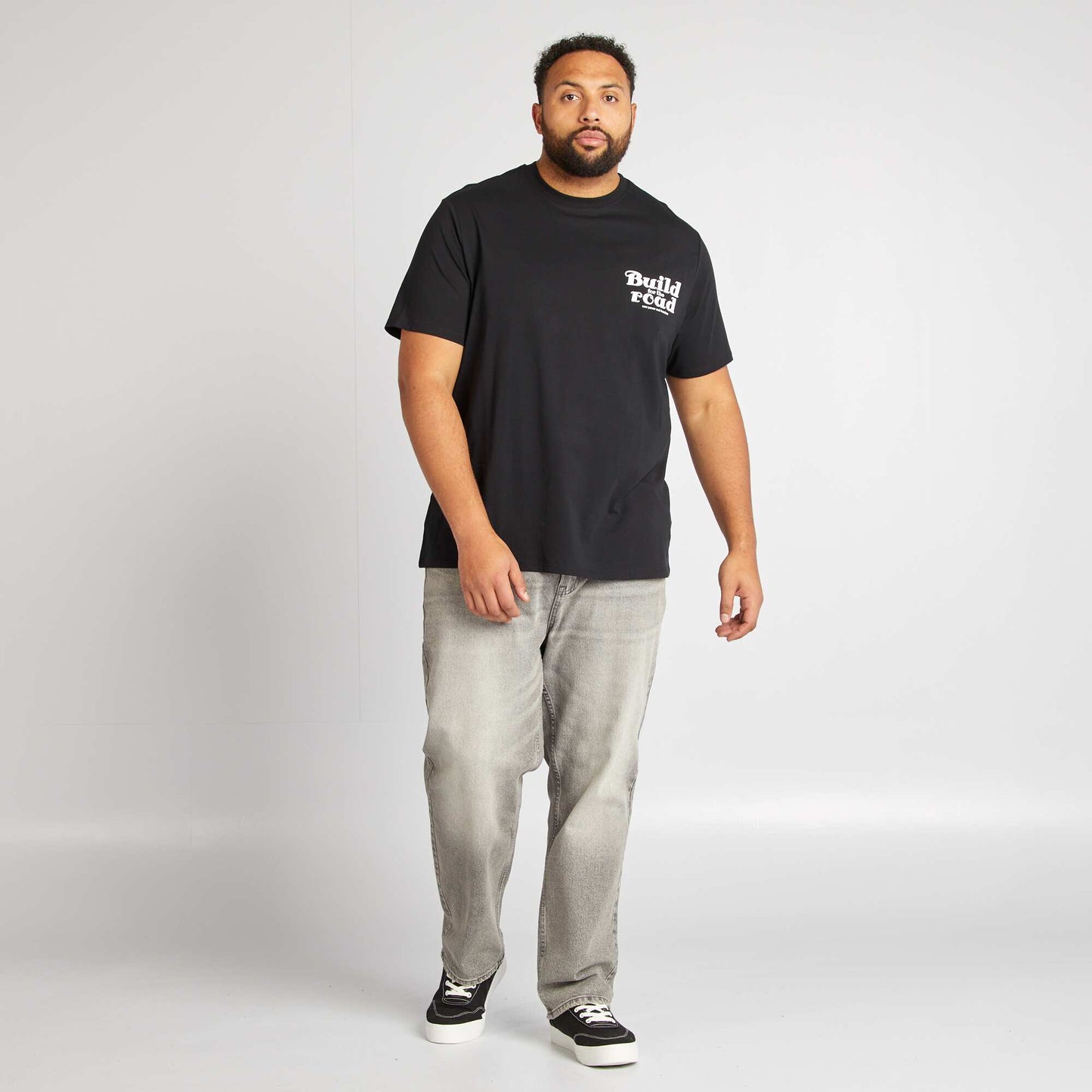 T-shirt imprimé manches courtes NOIR