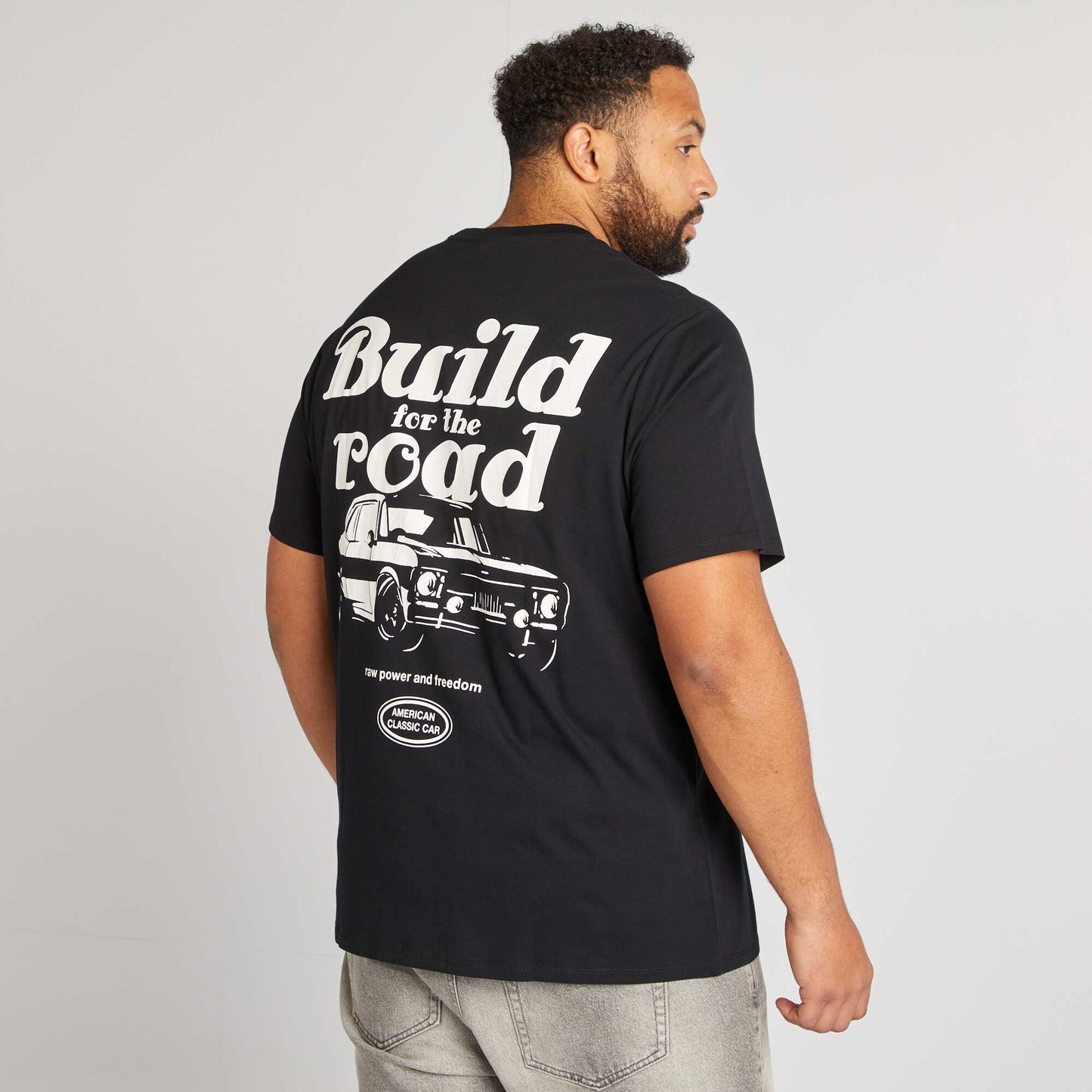 T-shirt imprimé manches courtes NOIR