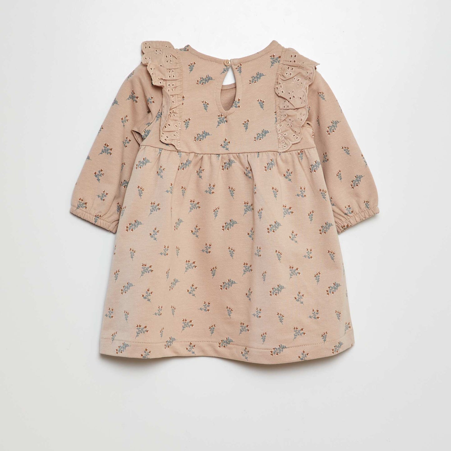 Robe avec volants en broderies anglaises Beige