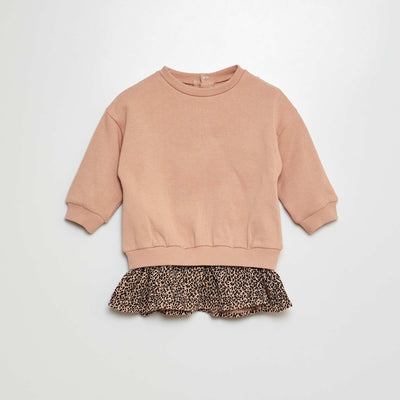 Robe 2 en 1 esprit sweat Rose
