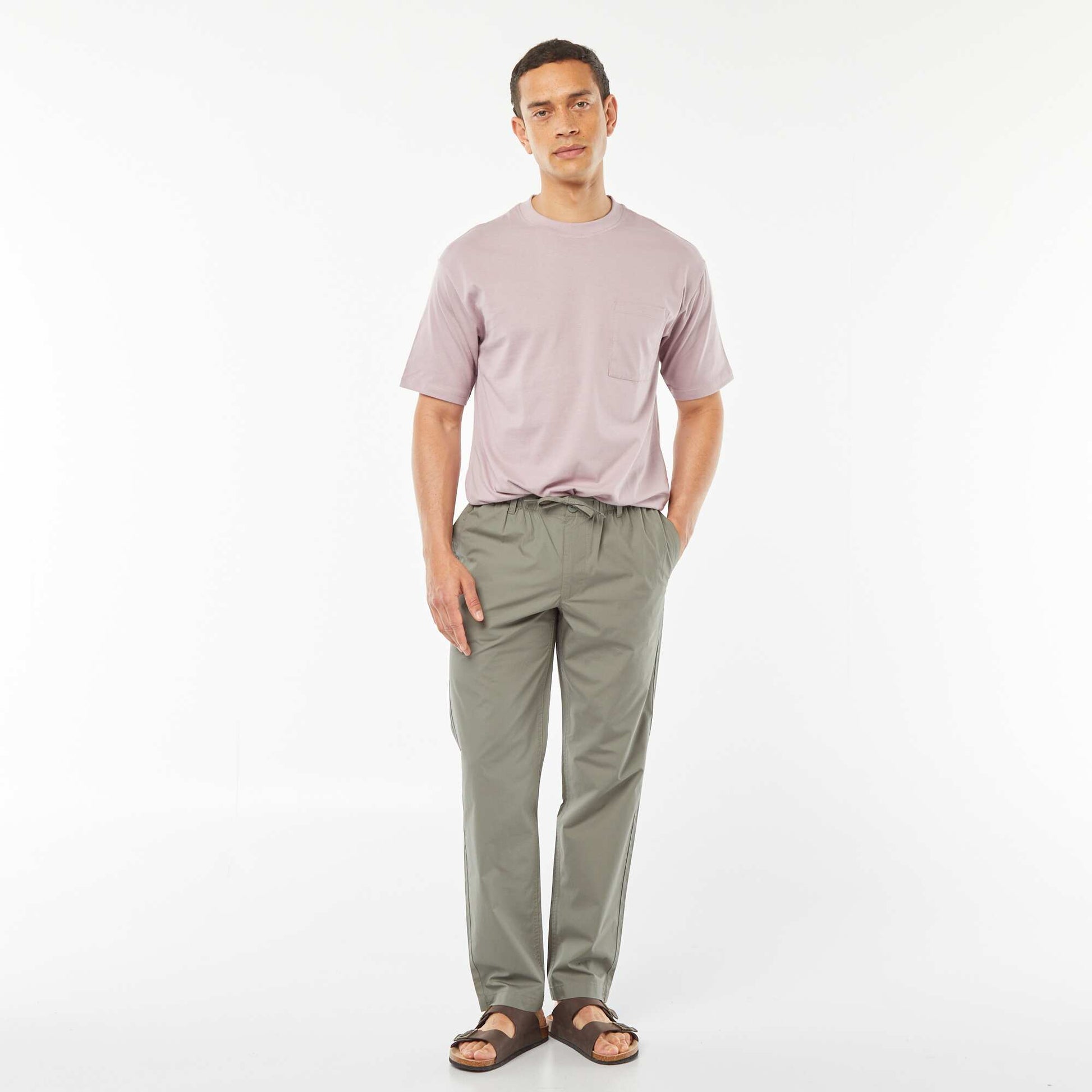 T-shirt uni avec poche poitrine VIOLET