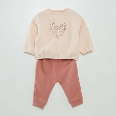 Ensemble sweat + pantalon de jogging - ;2 pièces ROSE