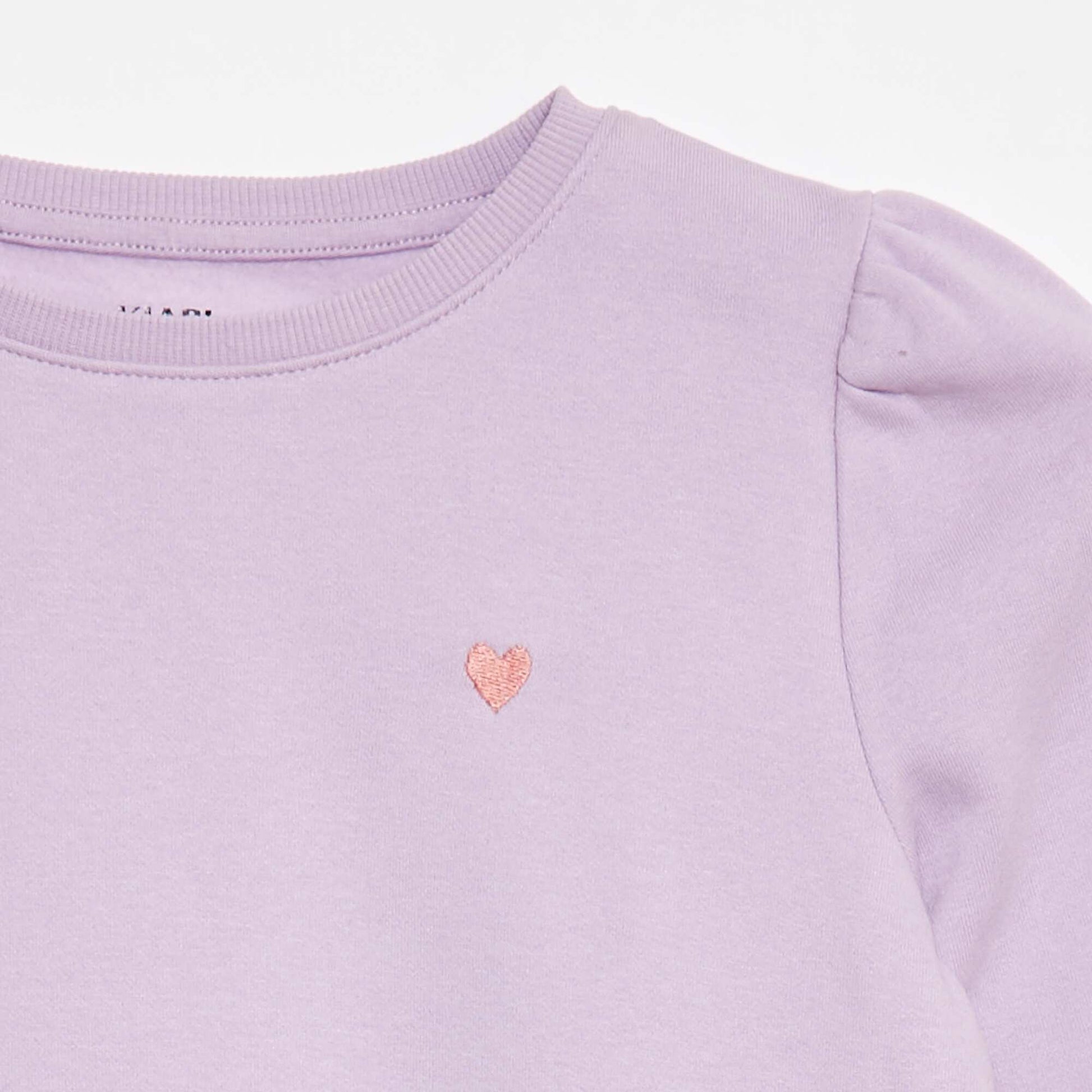 Sweat en molleton avec broderie et fronces aux épaules VIOLET