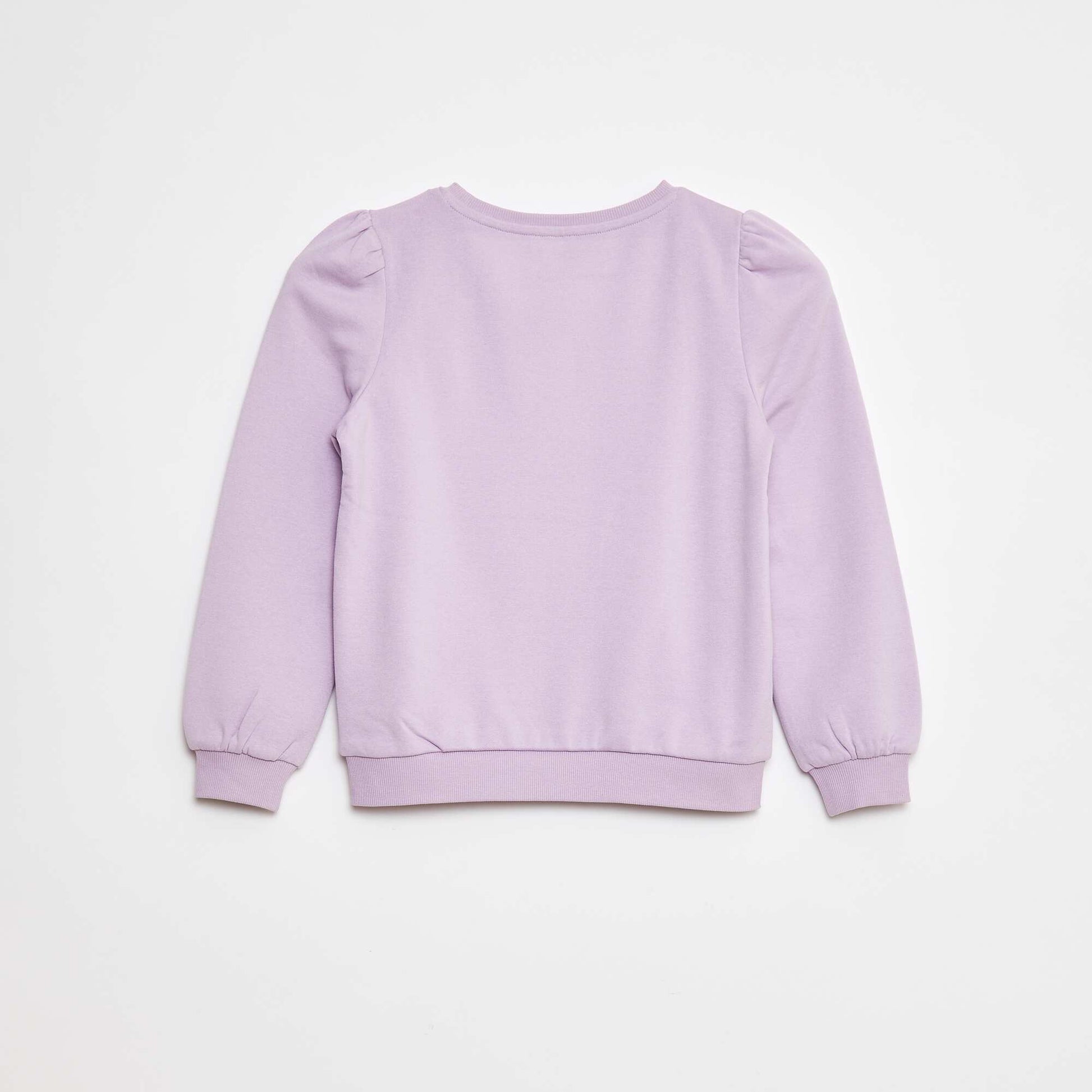 Sweat en molleton avec broderie et fronces aux épaules VIOLET