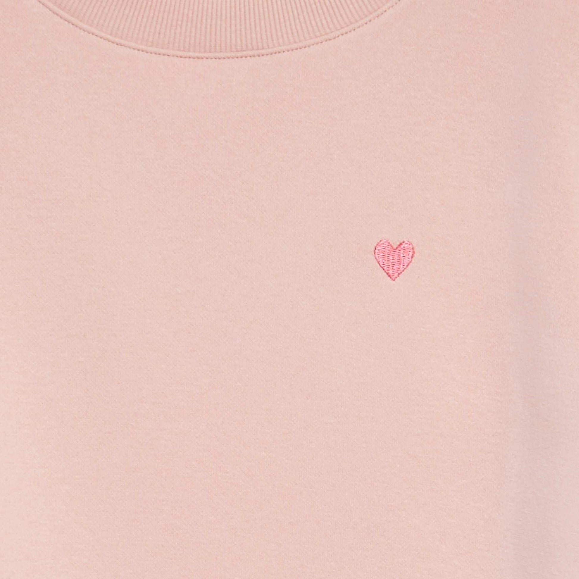 Sweat en molleton avec broderie et fronces aux épaules ROSE