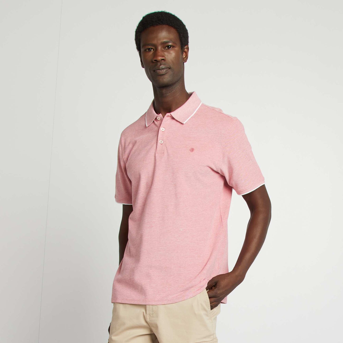 Polo en piqué de coton ROSE