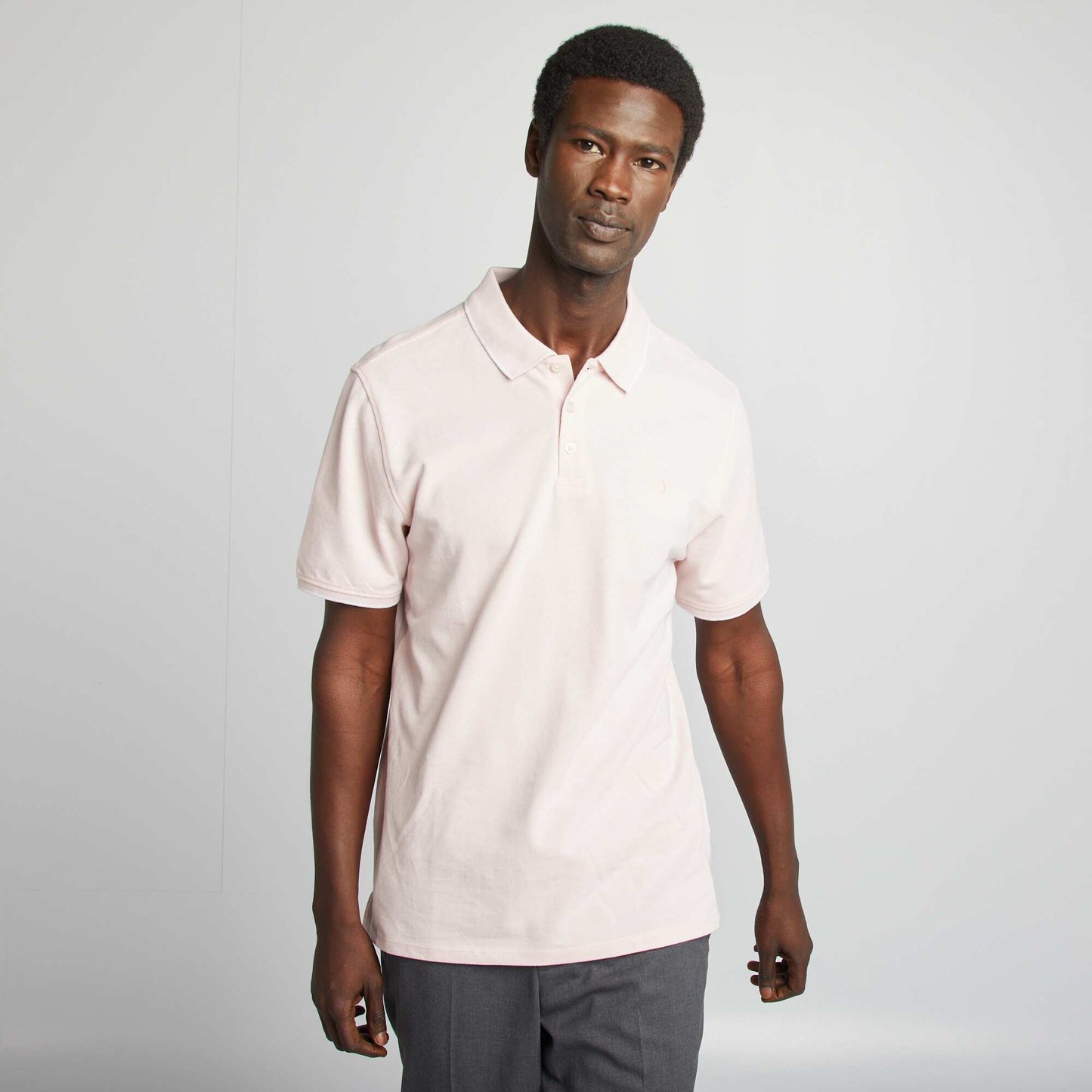 Polo en piqué de coton ROSE PASTEL