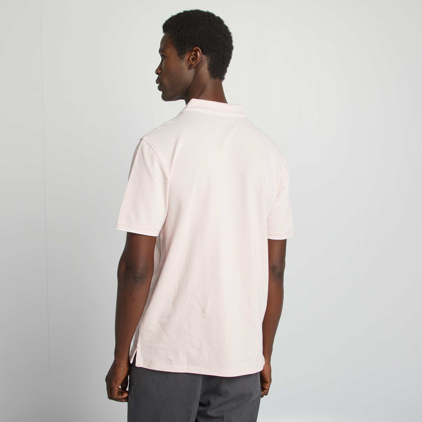 Polo en piqué de coton ROSE PASTEL