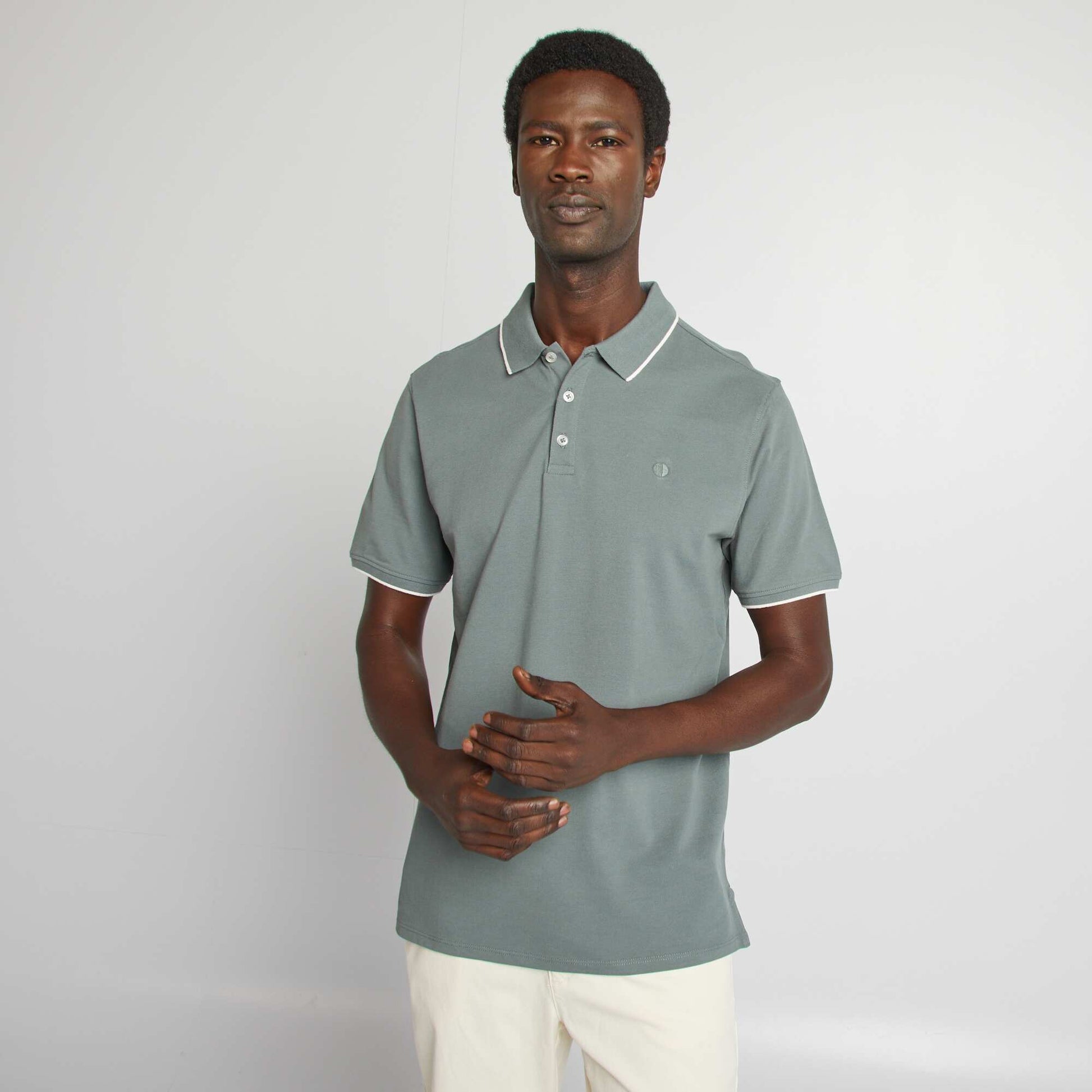 Polo en piqué de coton VERT