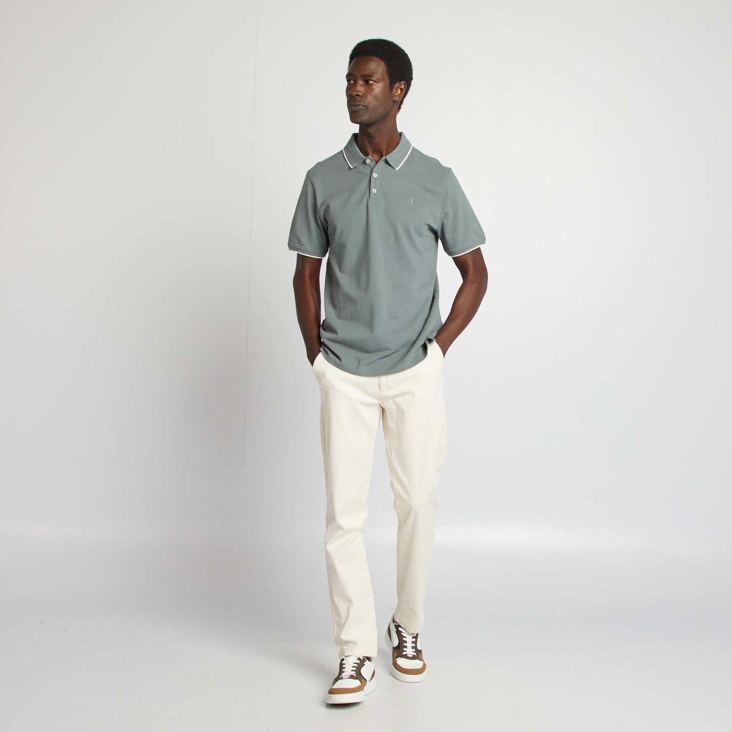Polo en piqué de coton VERT