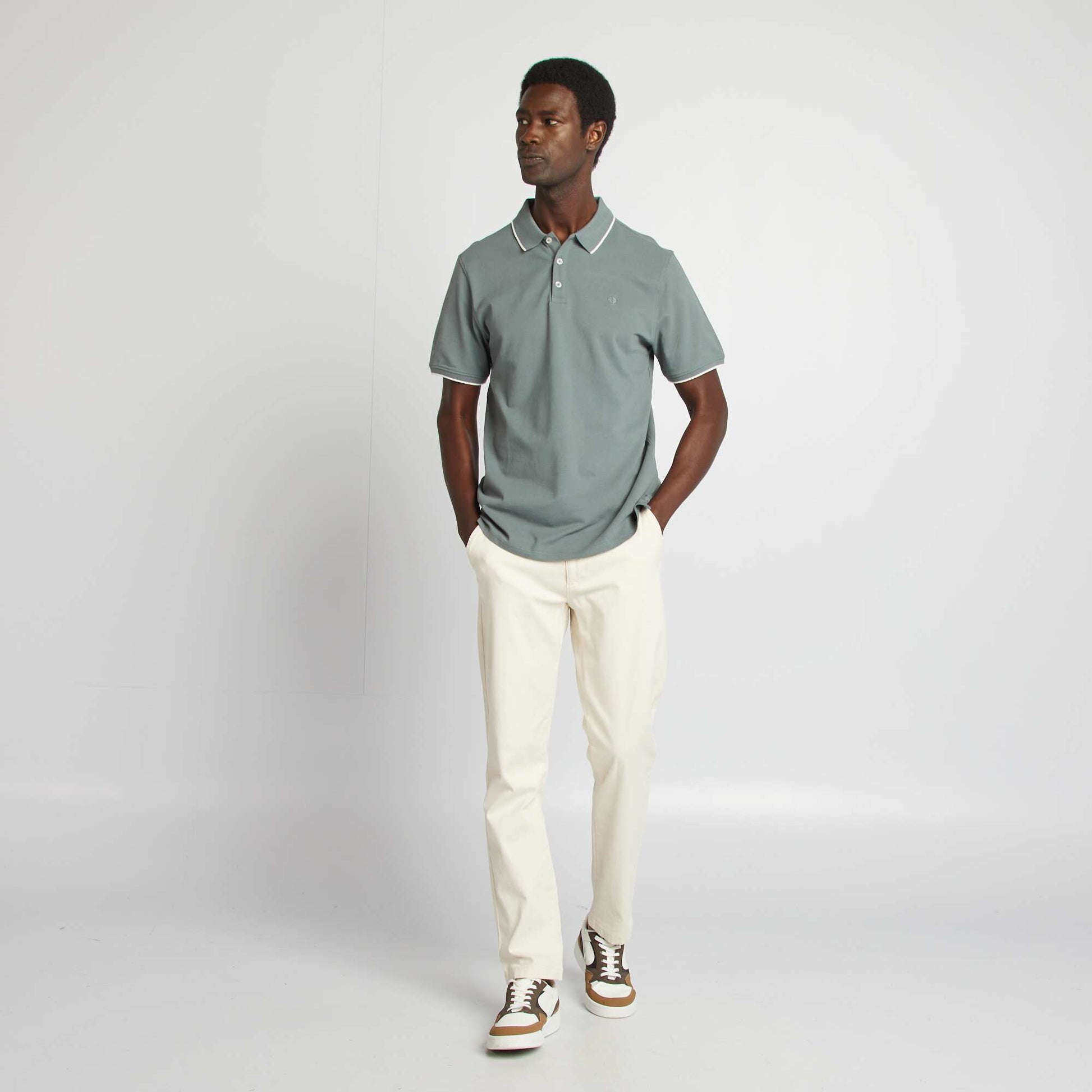 Polo en piqué de coton VERT