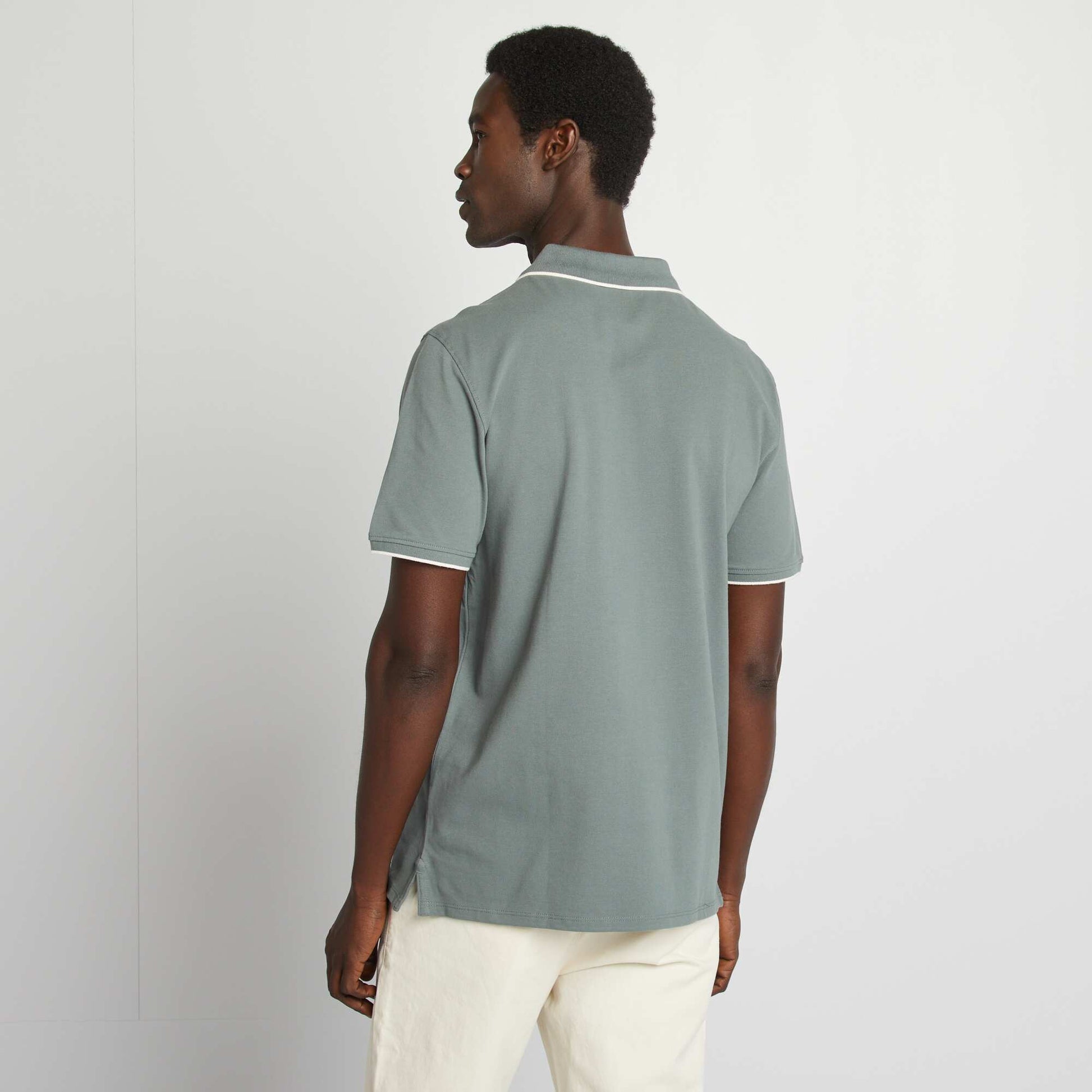 Polo en piqué de coton VERT