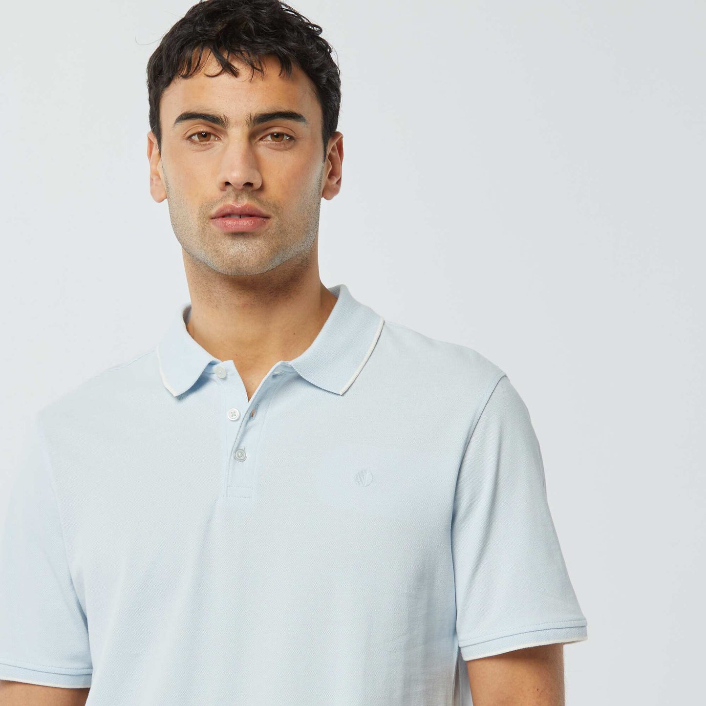Polo en piqué de coton BLEU CIEL