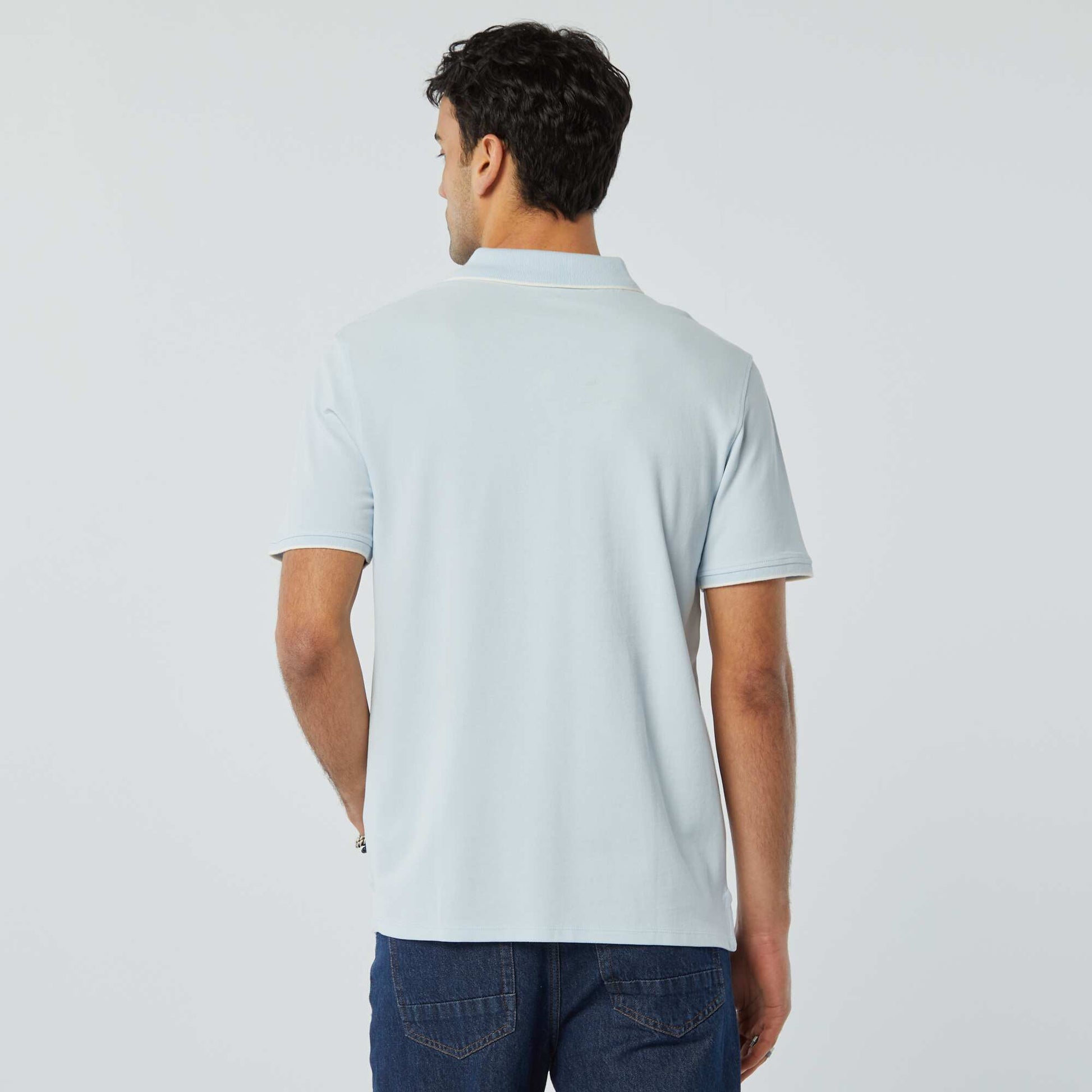 Polo en piqué de coton BLEU CIEL