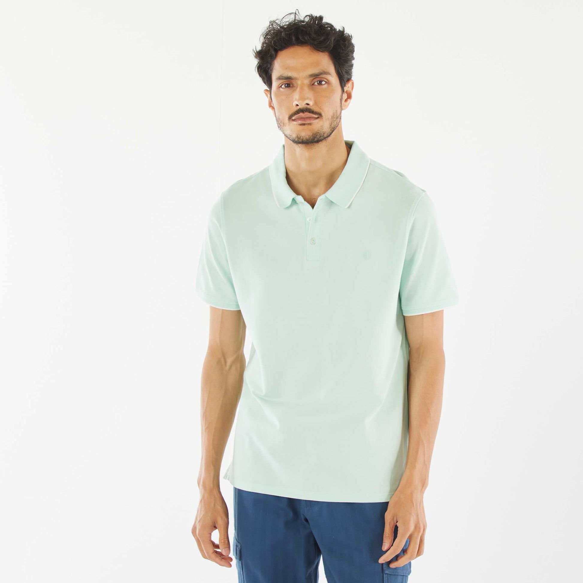 Polo en piqué de coton VERT