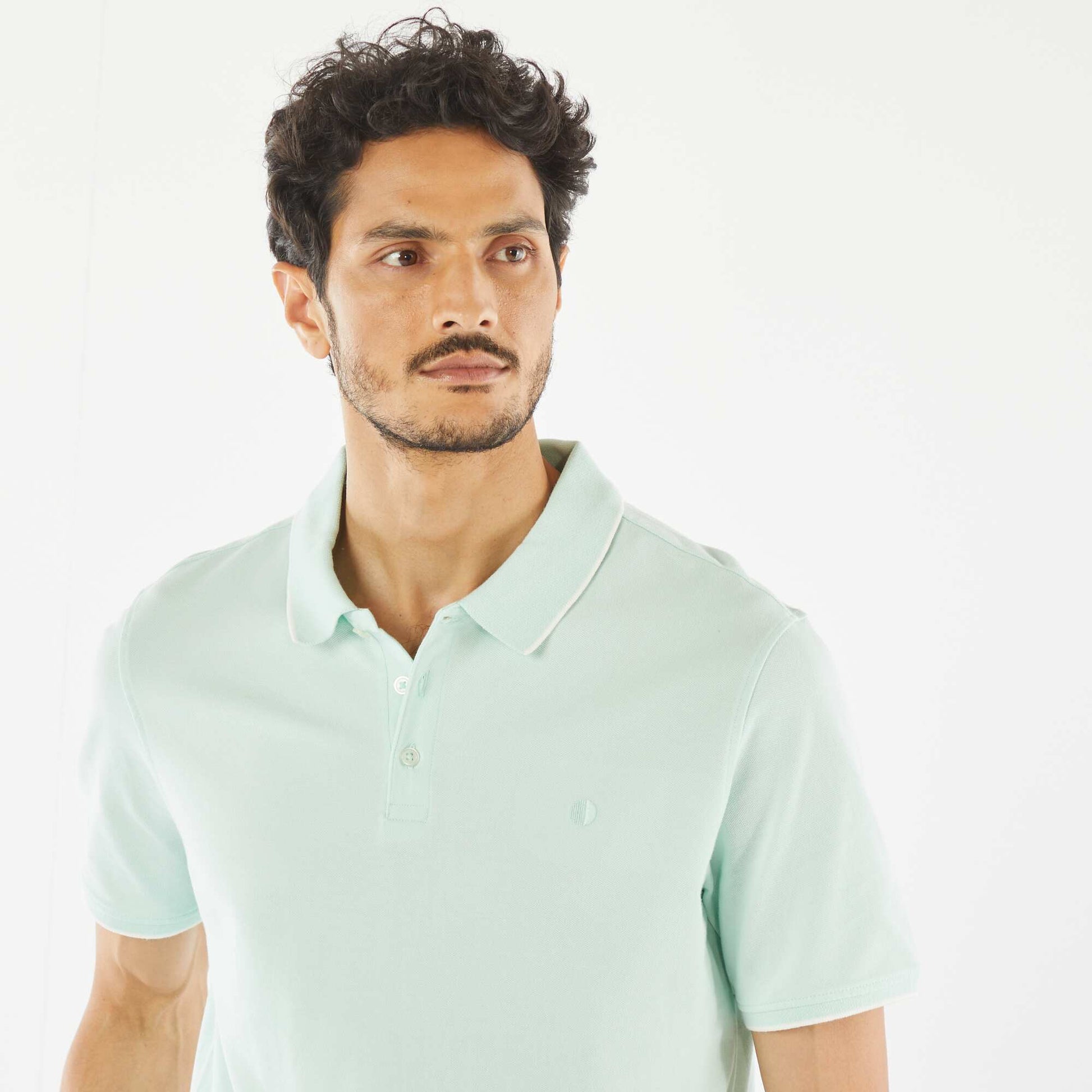 Polo en piqué de coton VERT