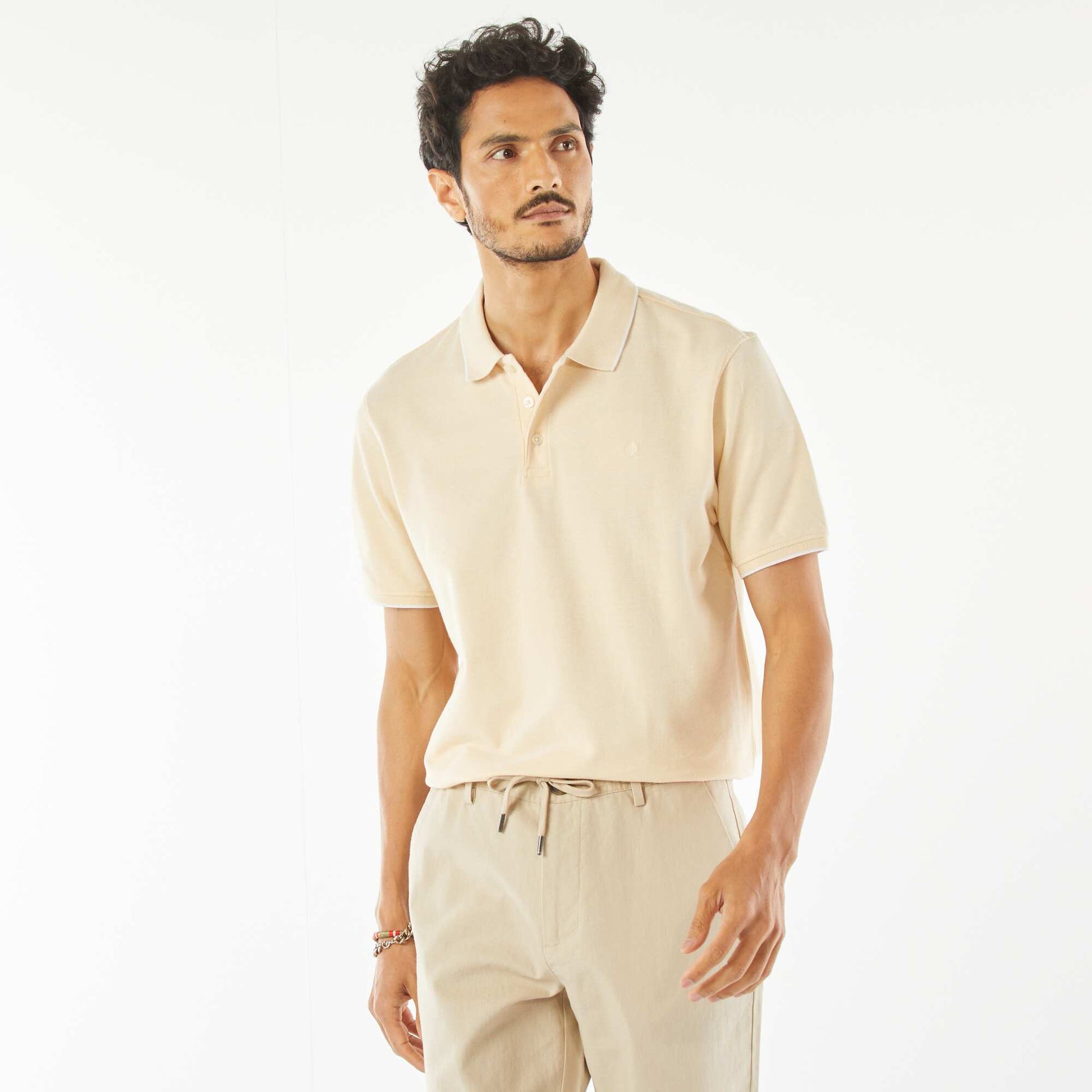 Polo en piqué de coton JAUNE