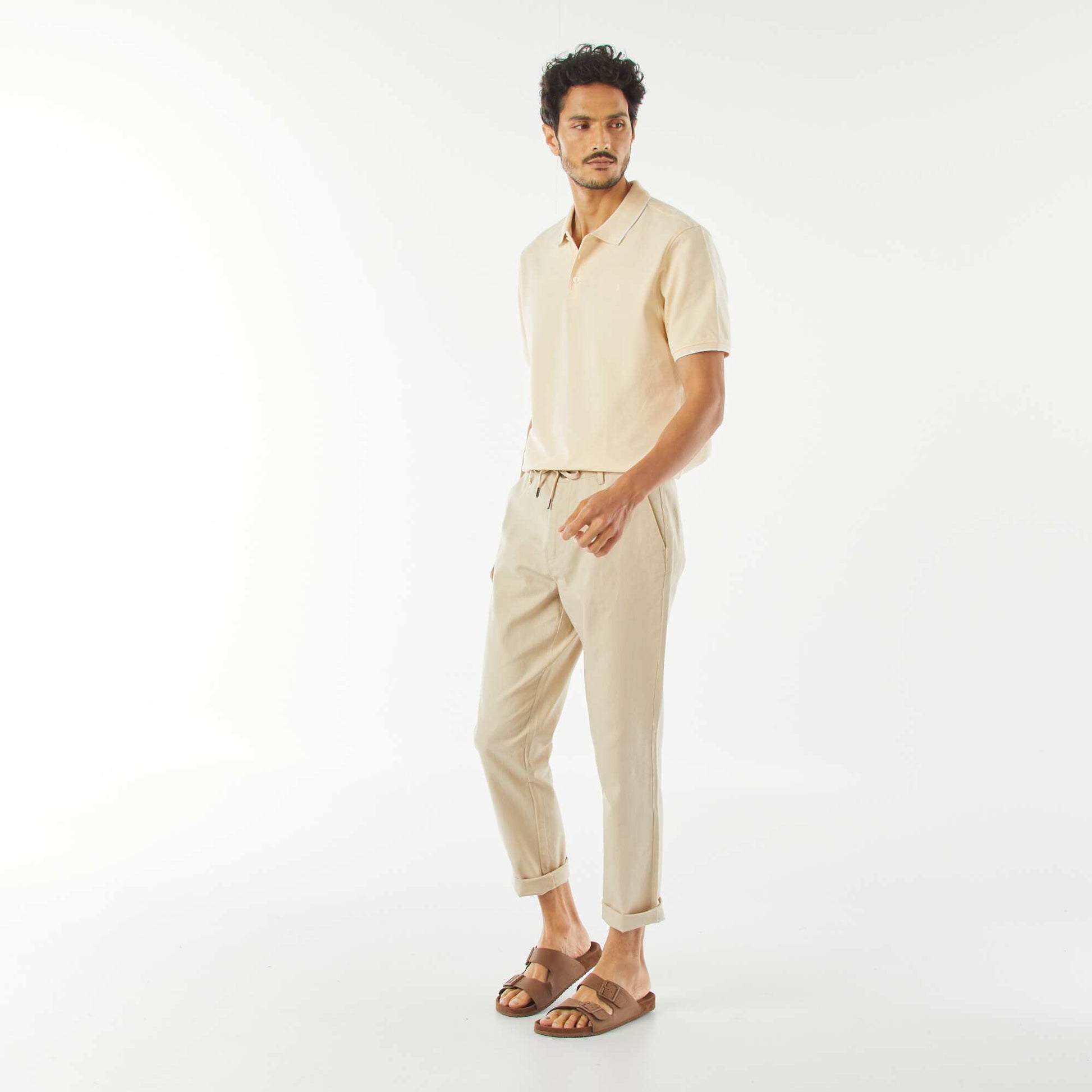 Polo en piqué de coton JAUNE