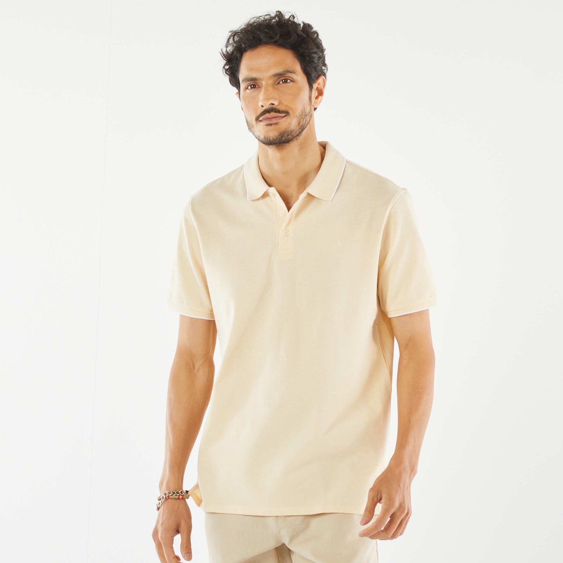 Polo en piqué de coton JAUNE