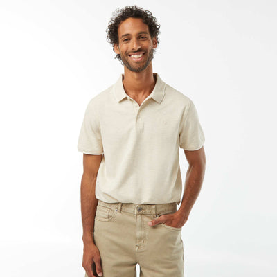 Polo en piqué de coton BEIGE