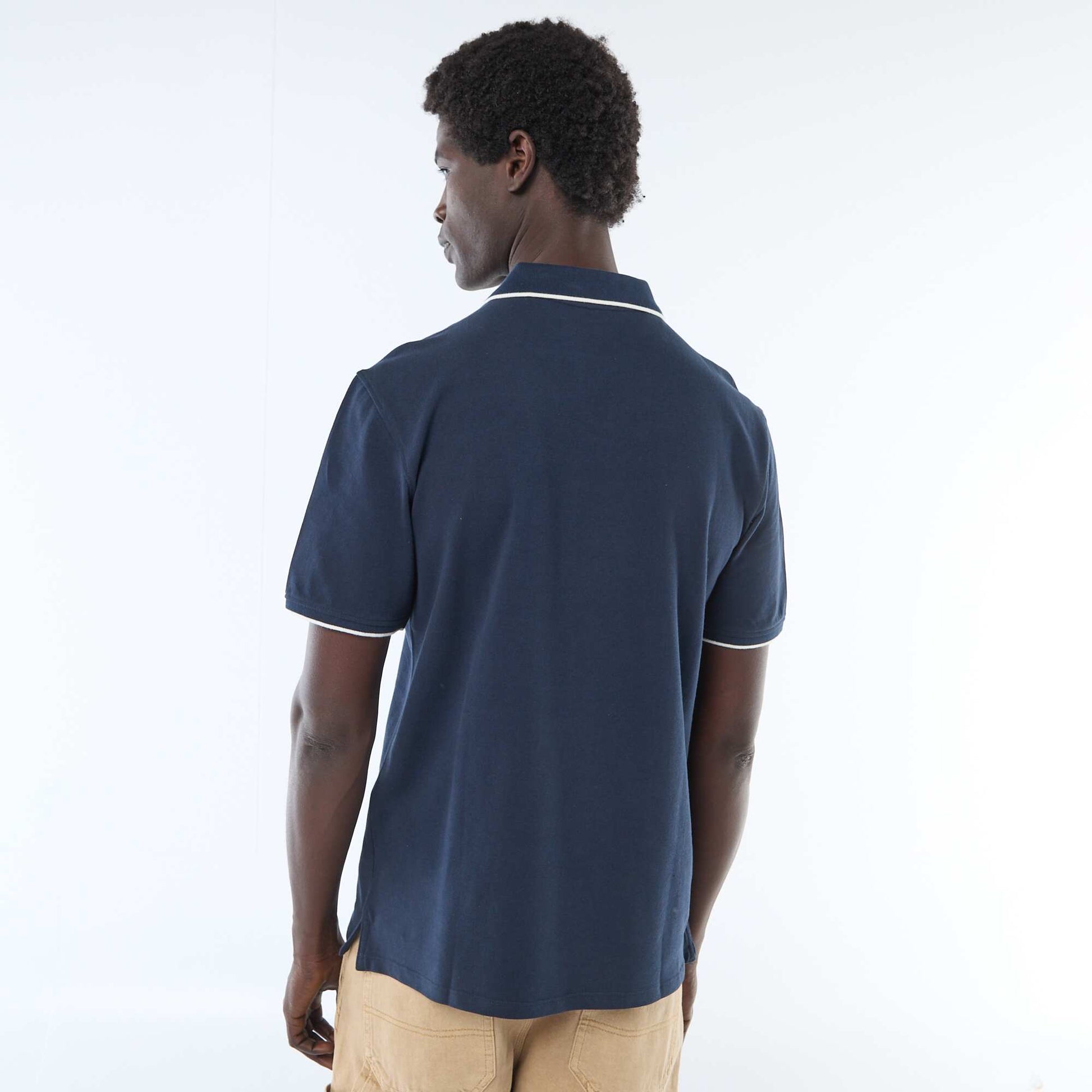 Polo en piqué de coton BEIGE
