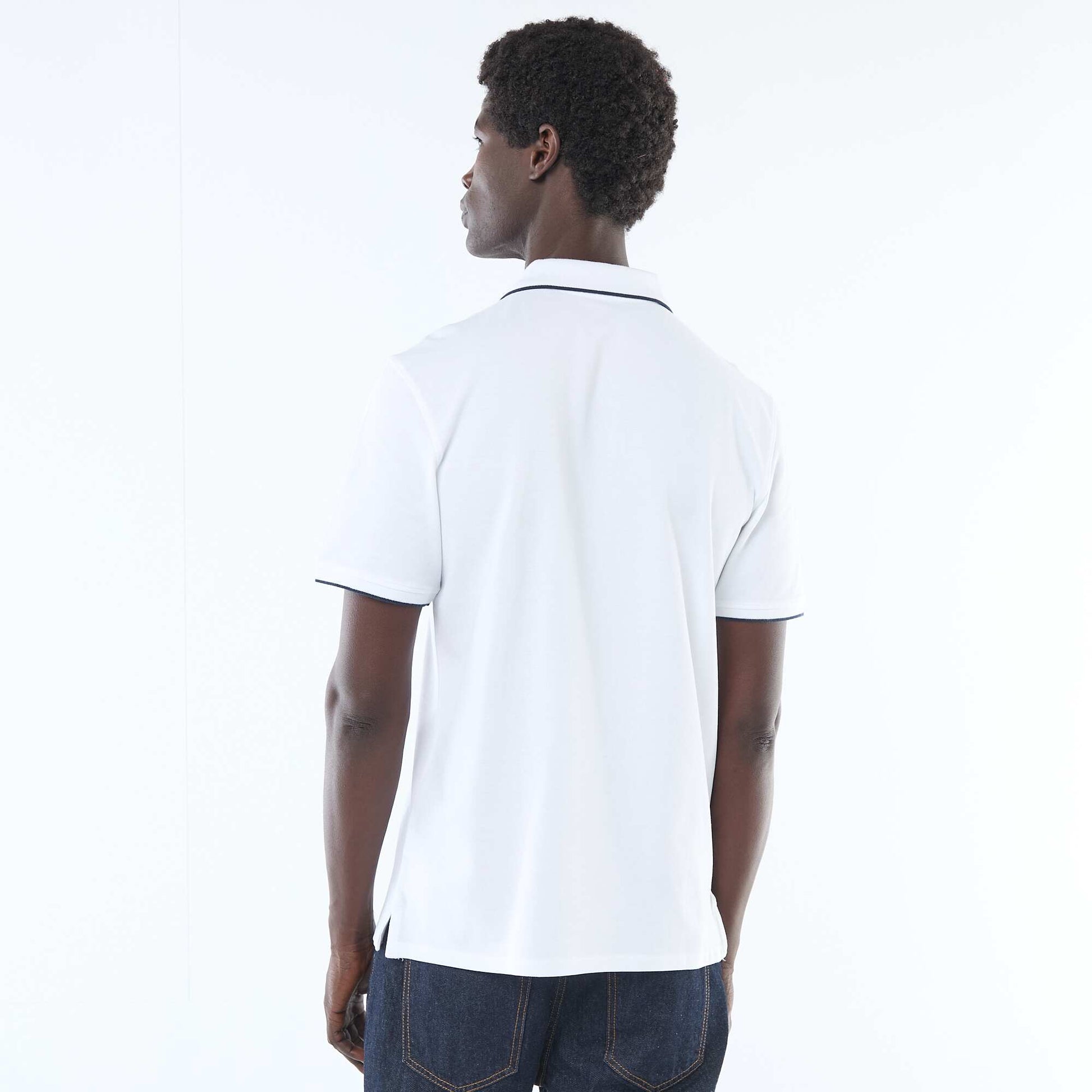 Polo en piqué de coton BLANC
