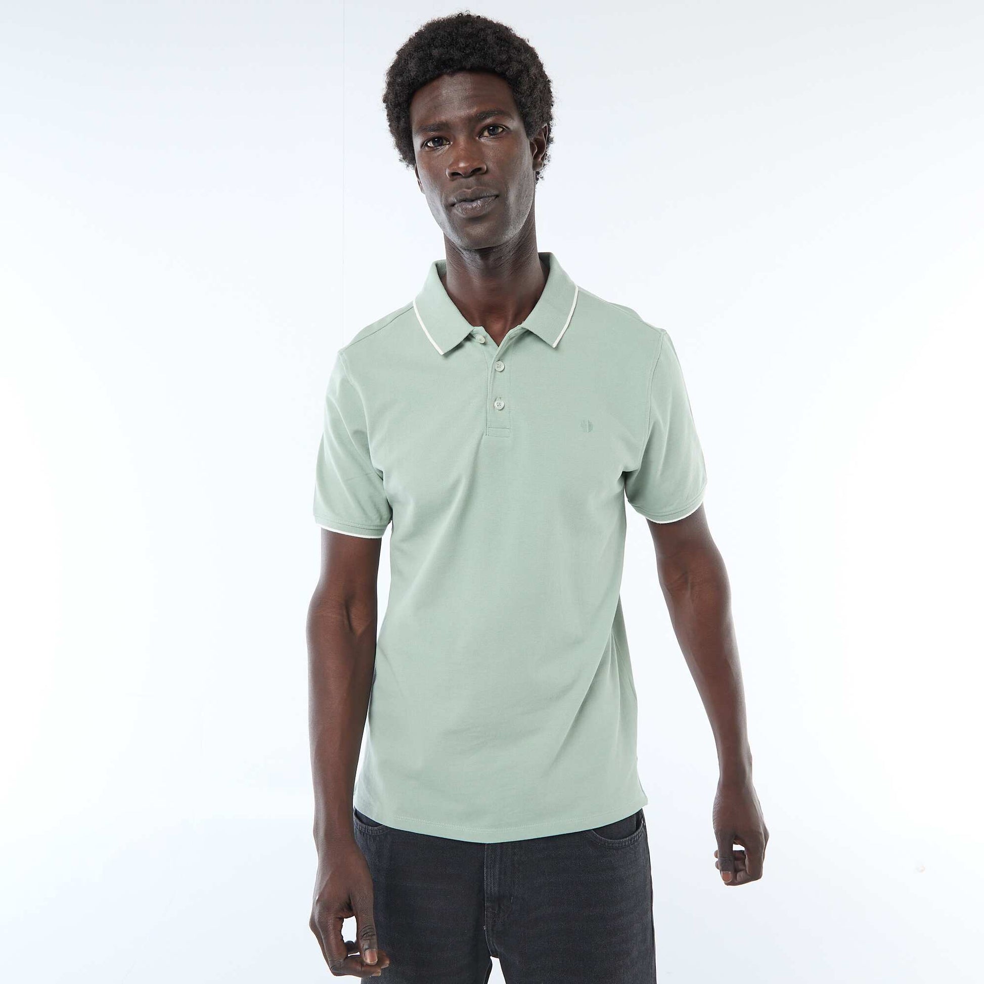 Polo en piqué de coton VERT