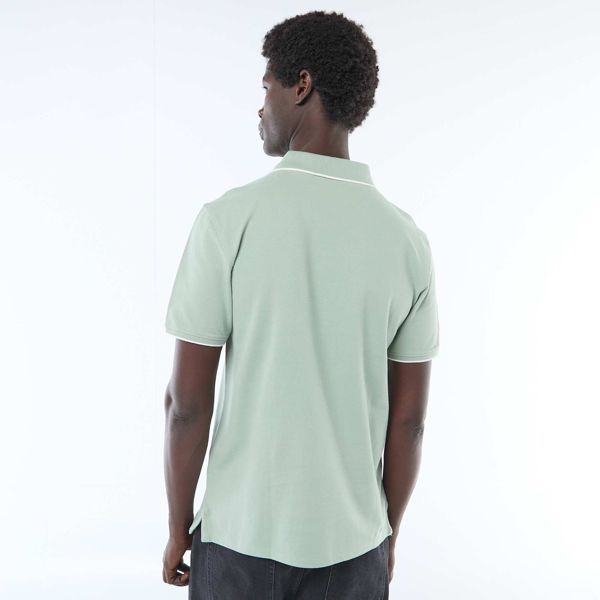 Polo en piqué de coton VERT