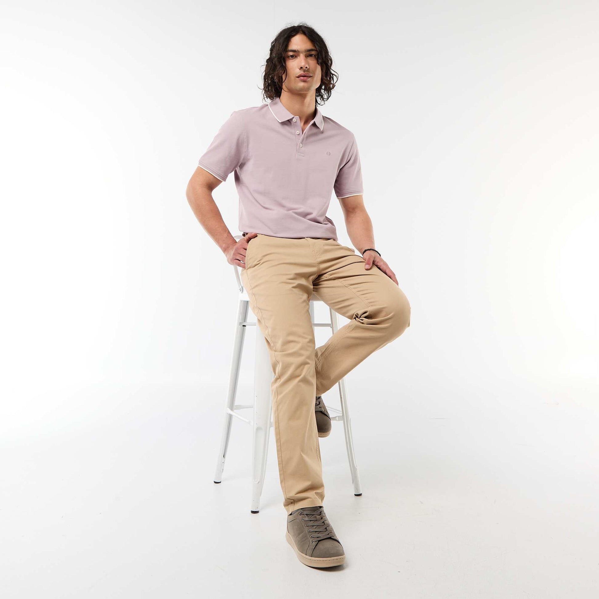 Polo en piqué de coton VIOLET