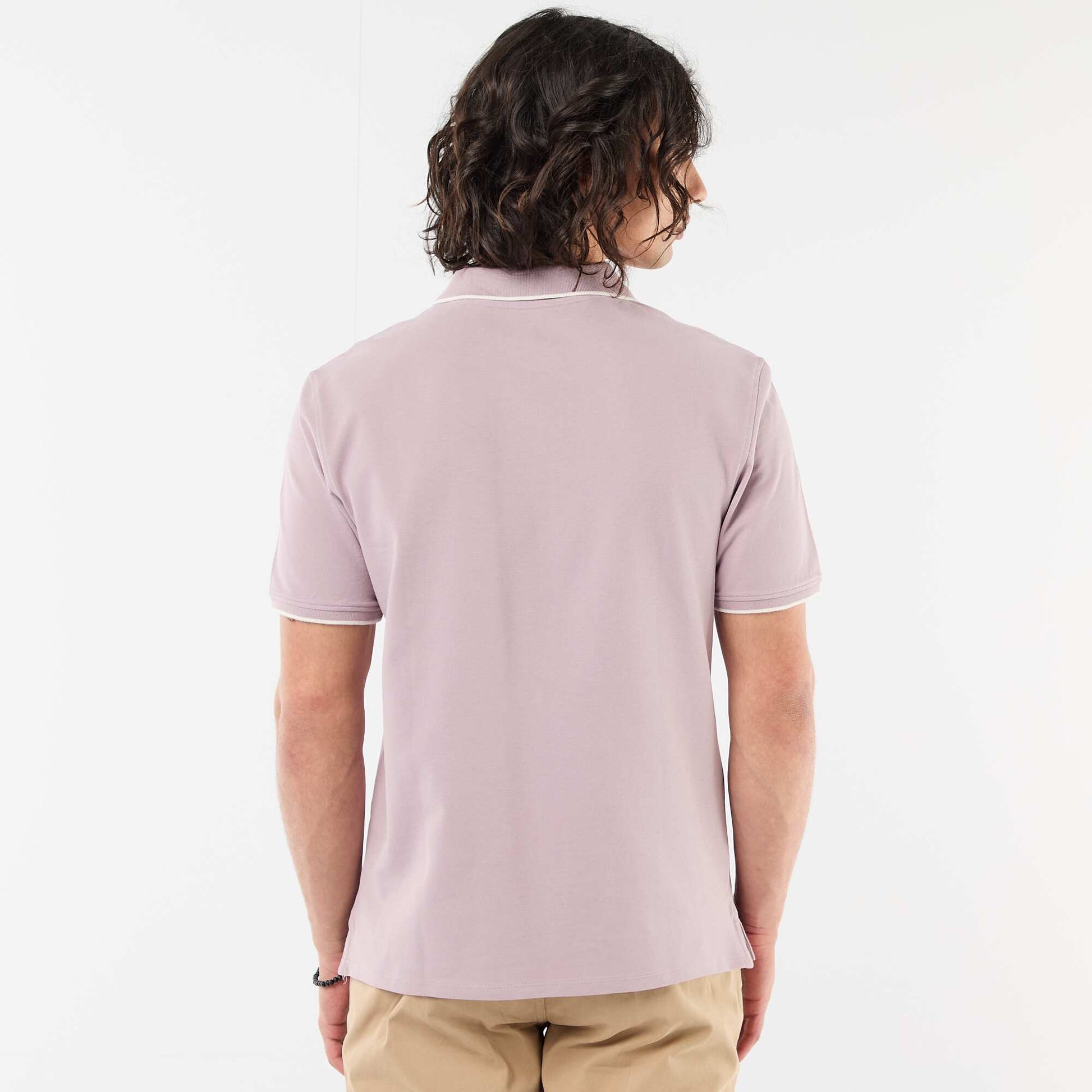 Polo en piqué de coton VIOLET