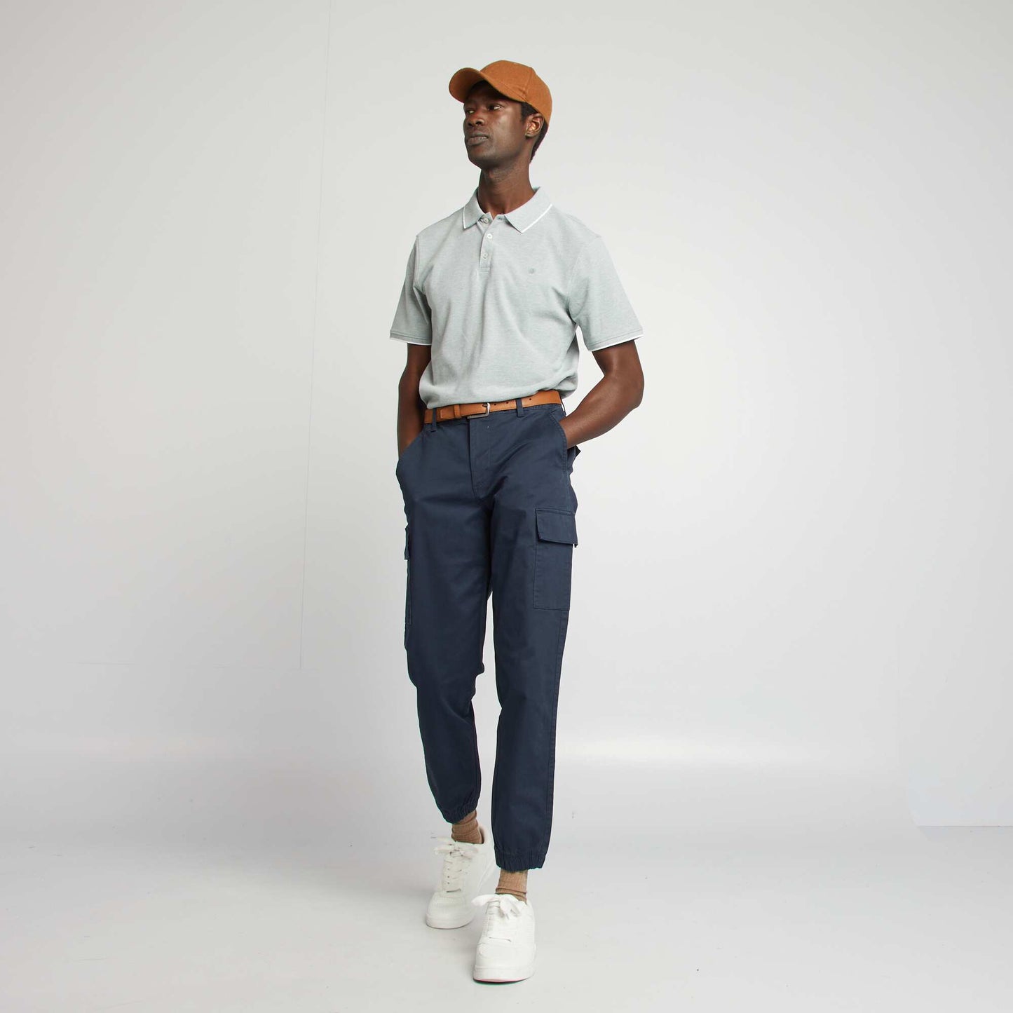 Polo en piqué de coton VERT MOULINé