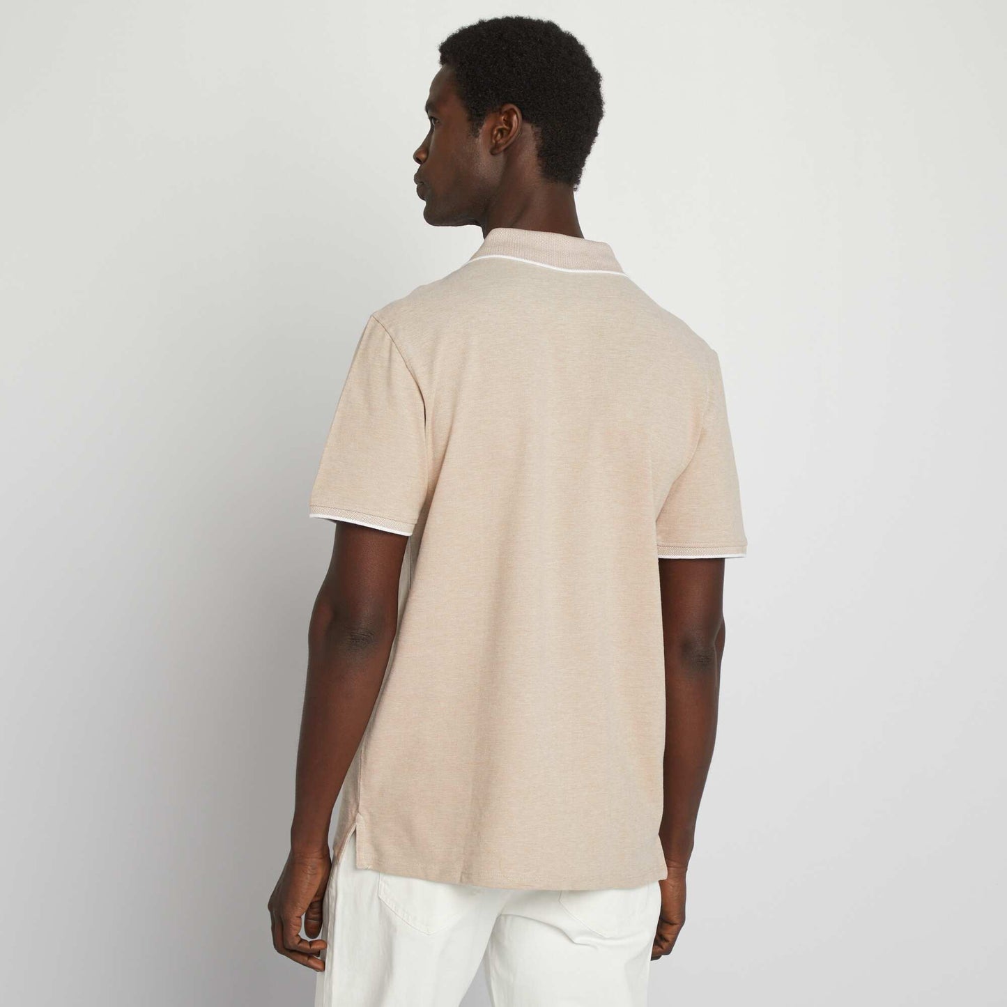 Polo en piqué de coton MARRON MOULINé