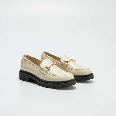 Mocassins en simili avec plateforme BEIGE