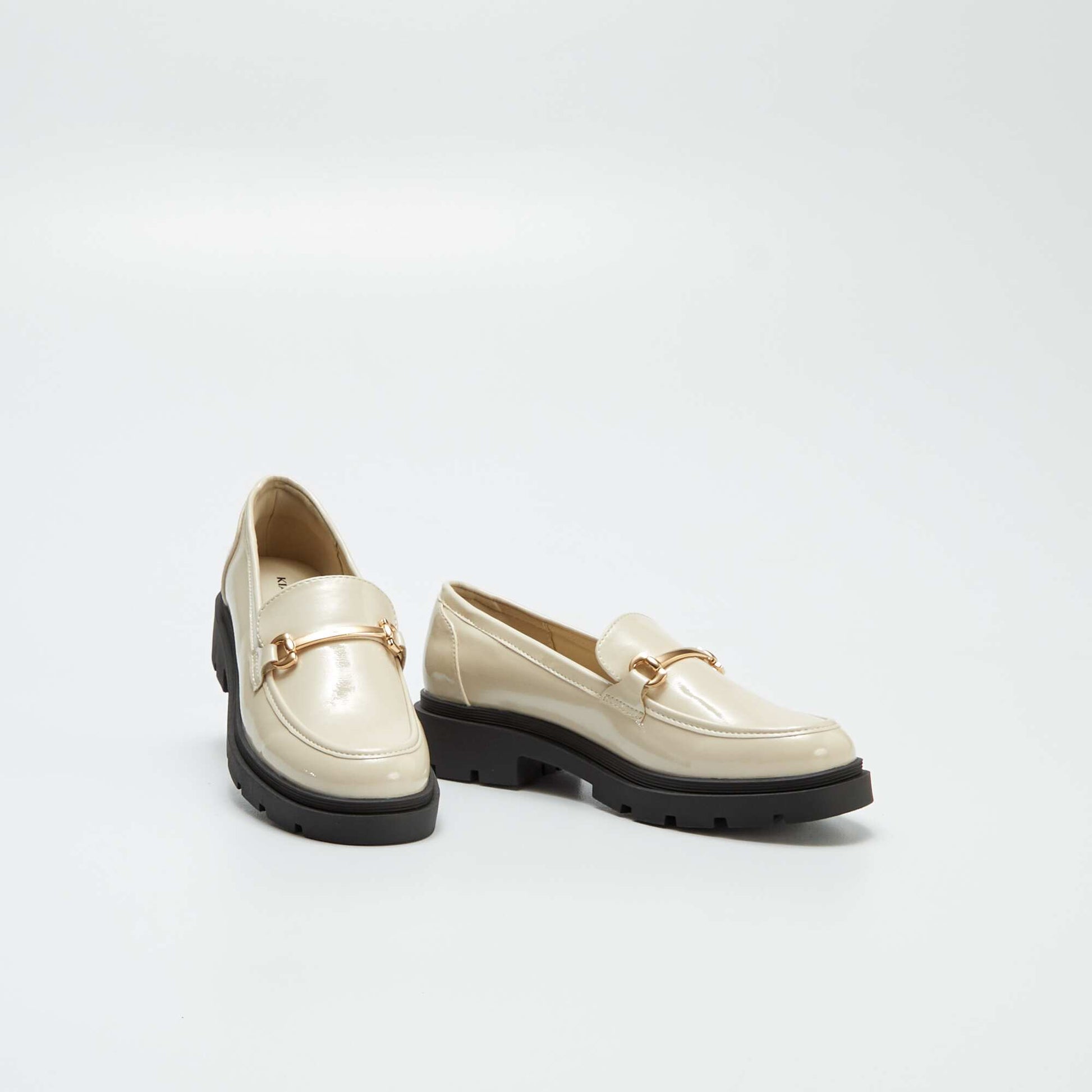 Mocassins en simili avec plateforme BEIGE