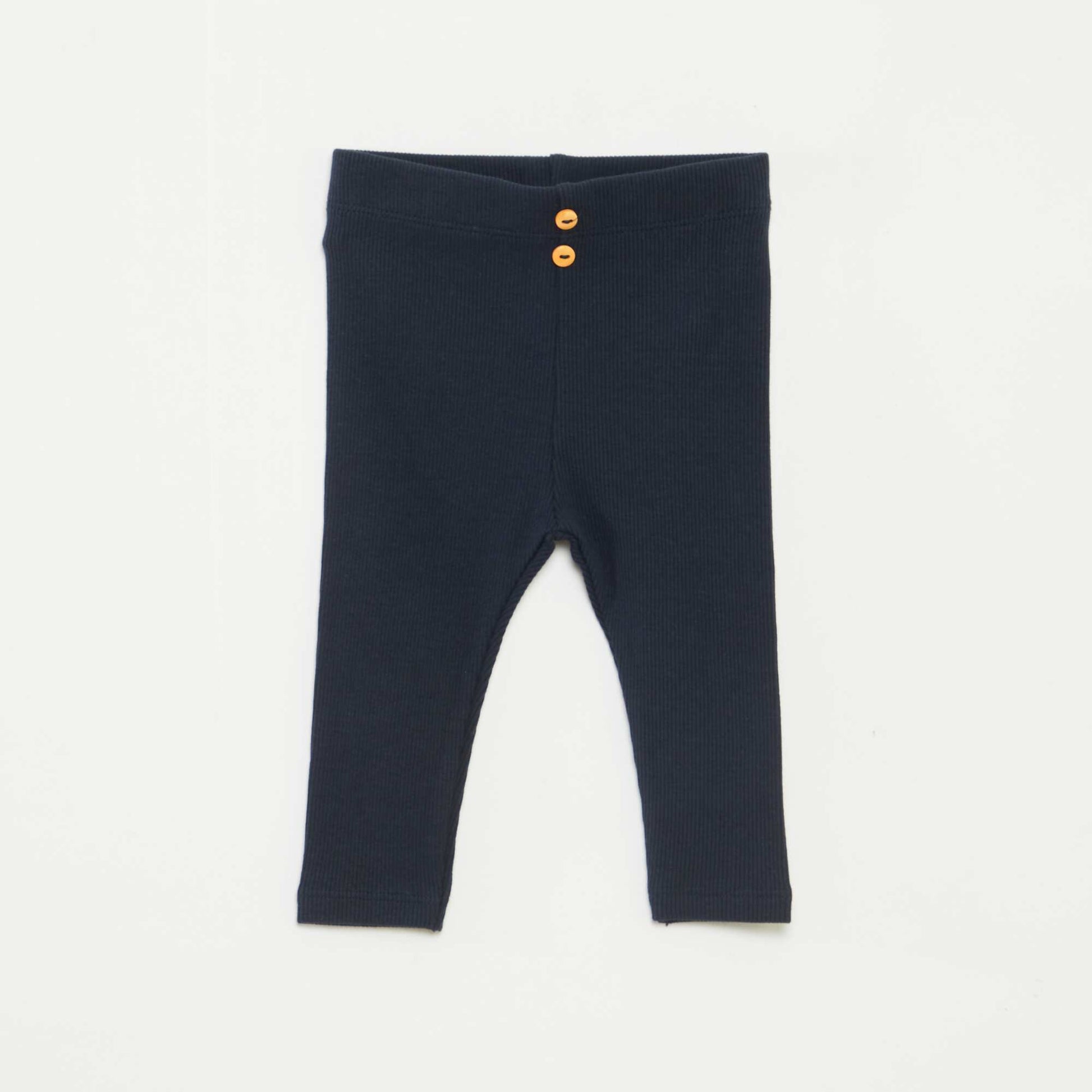 Legging côtelé avec boutons BLEU