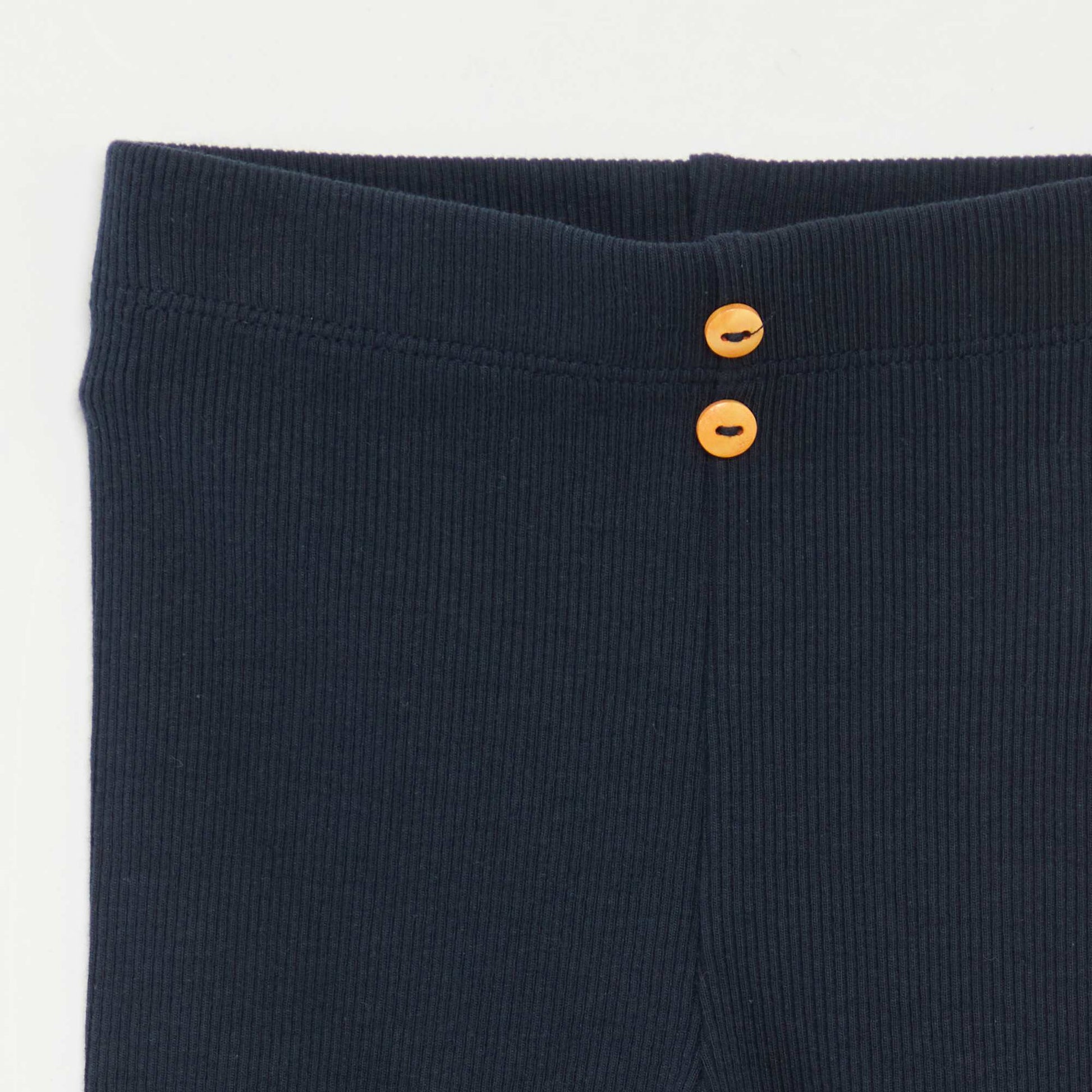 Legging côtelé avec boutons BLEU