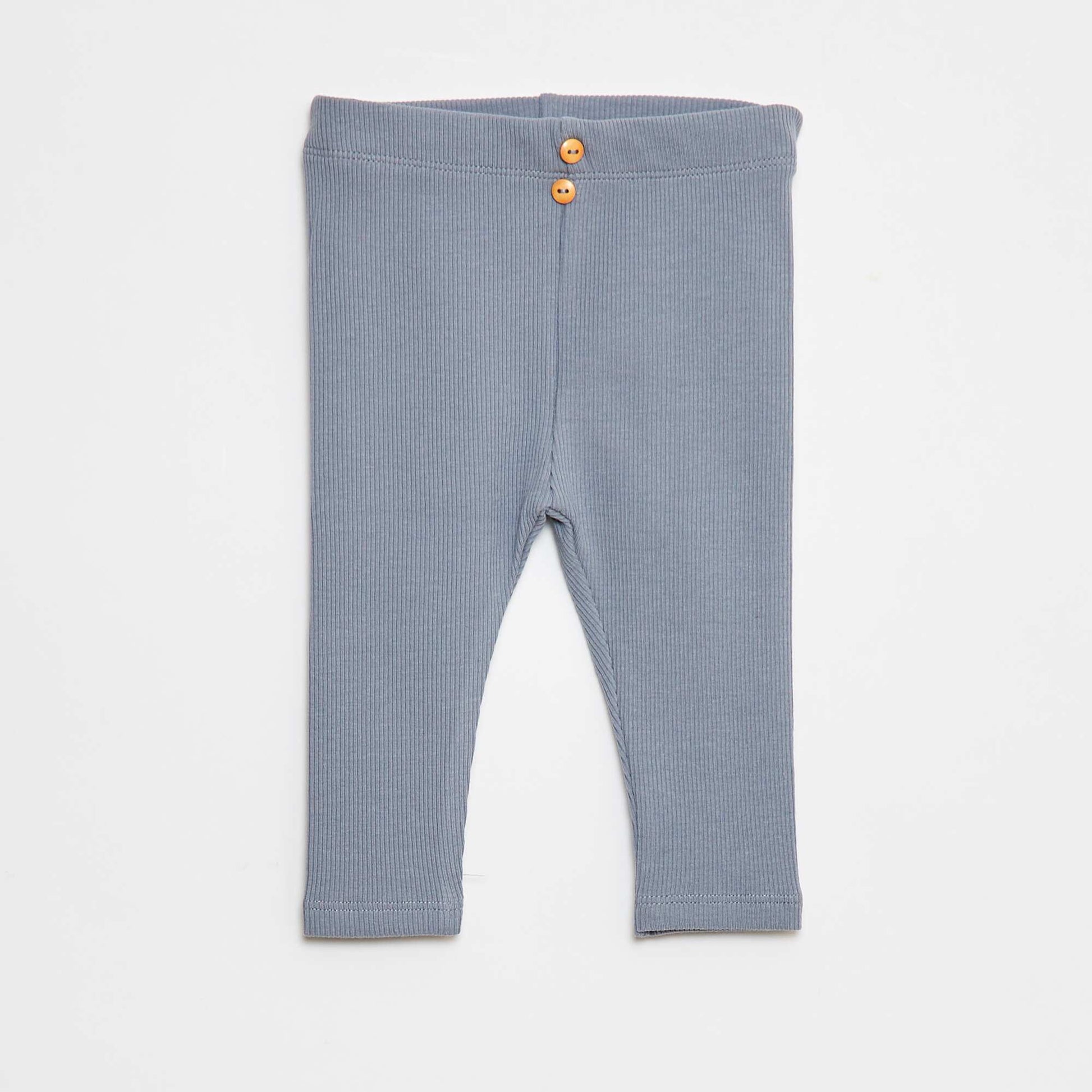 Legging côtelé avec boutons BLEU