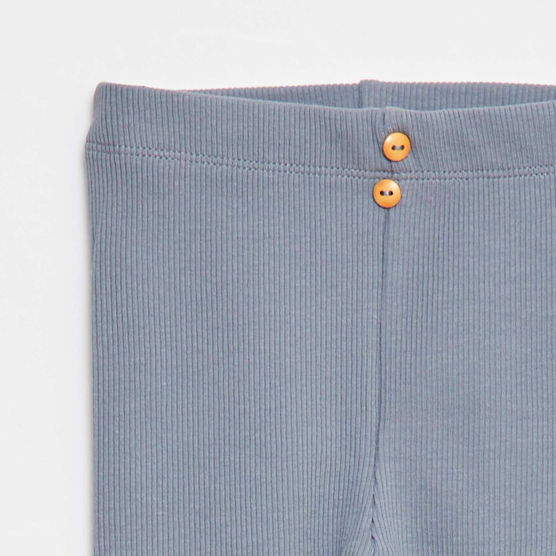 Legging côtelé avec boutons BLEU