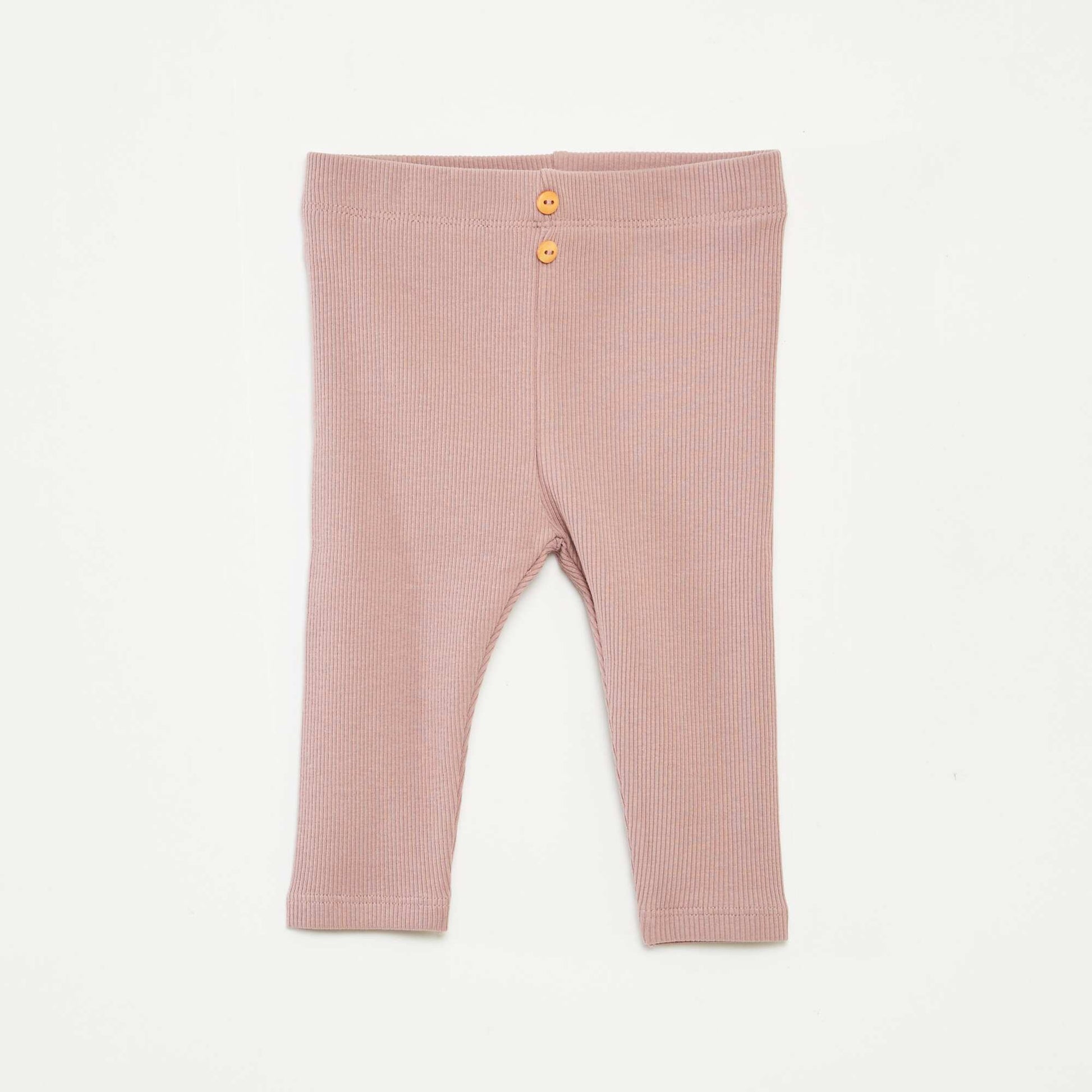 Legging côtelé avec boutons ROSE