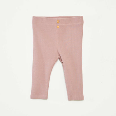 Legging côtelé avec boutons ROSE