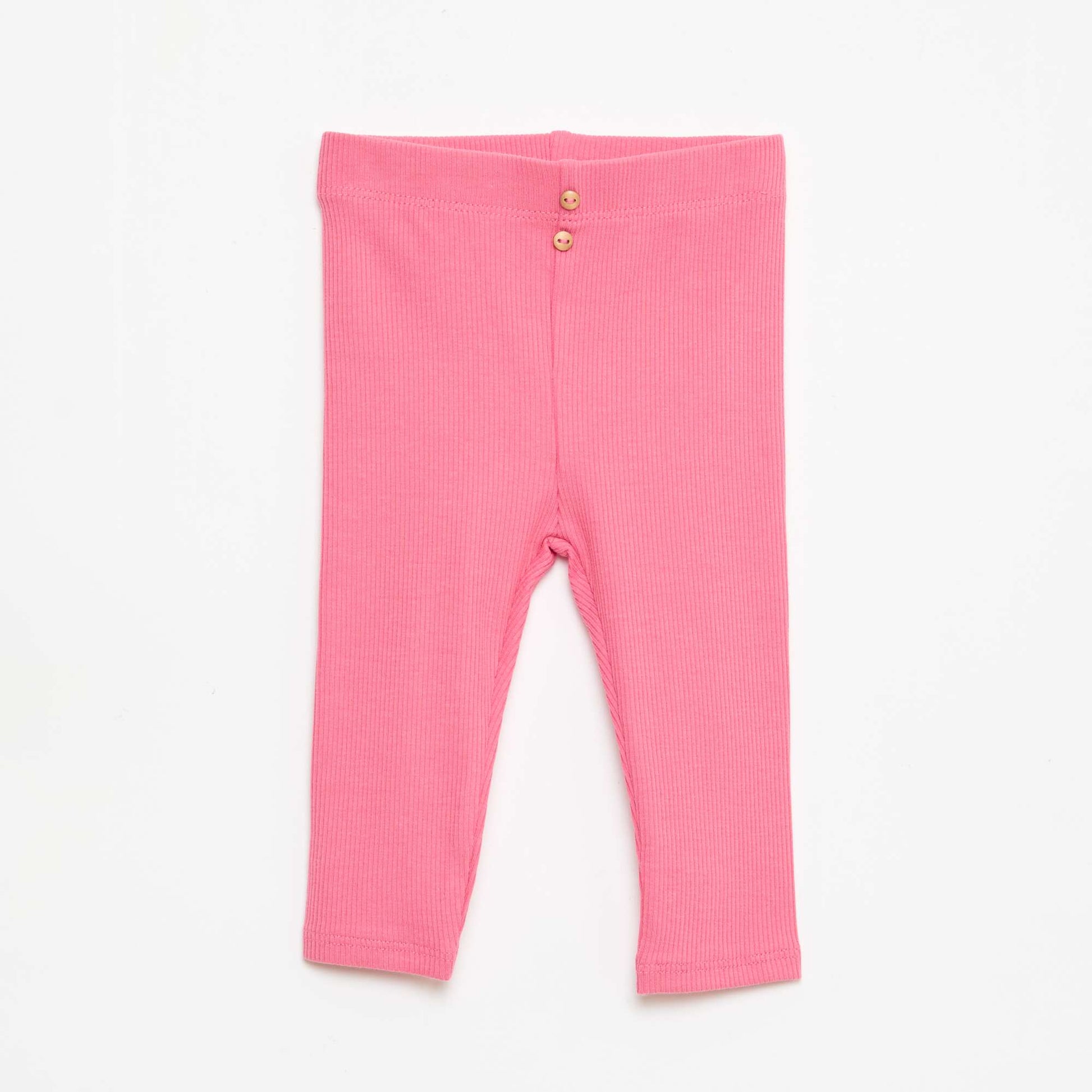 Legging côtelé avec boutons FUCHSIA