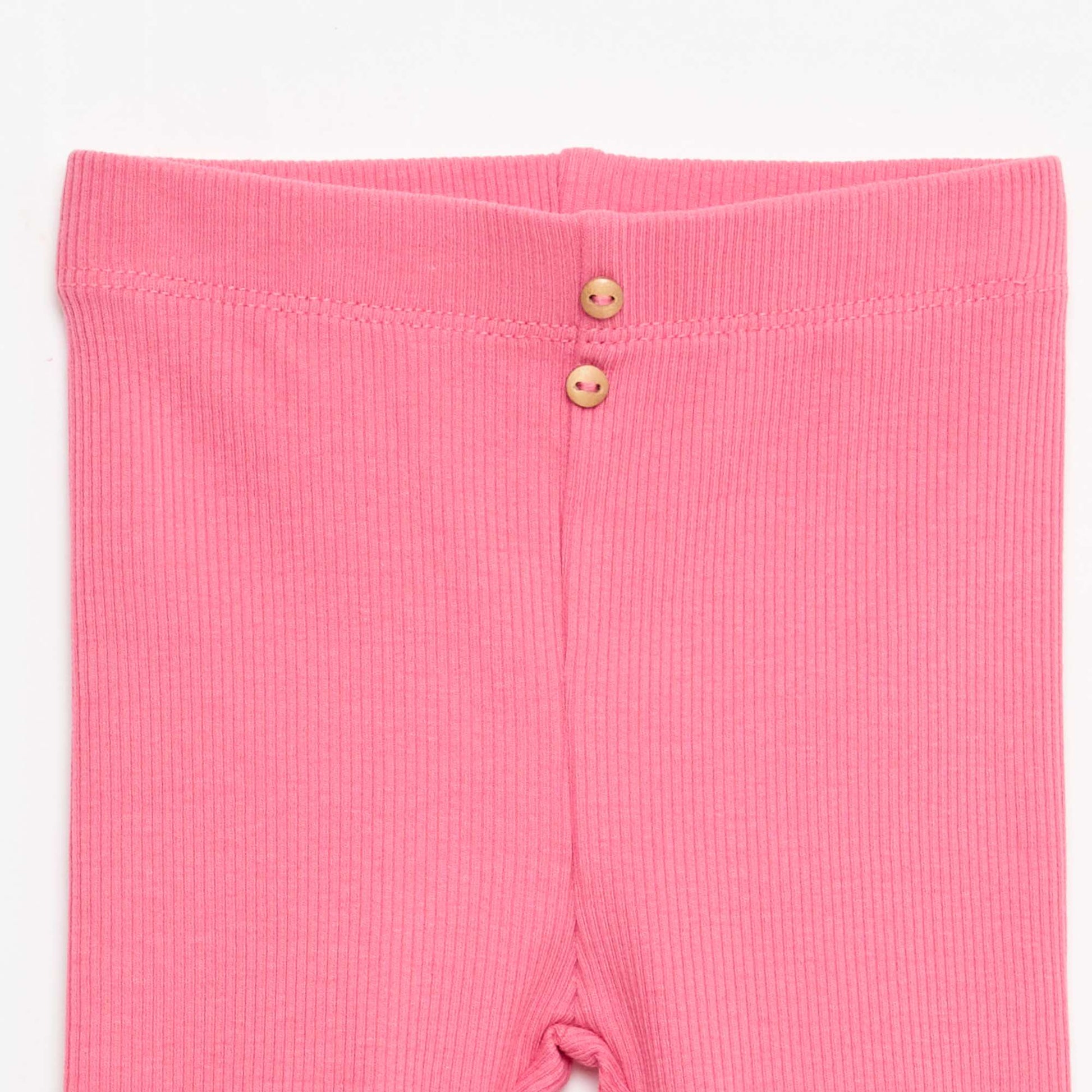 Legging côtelé avec boutons FUCHSIA