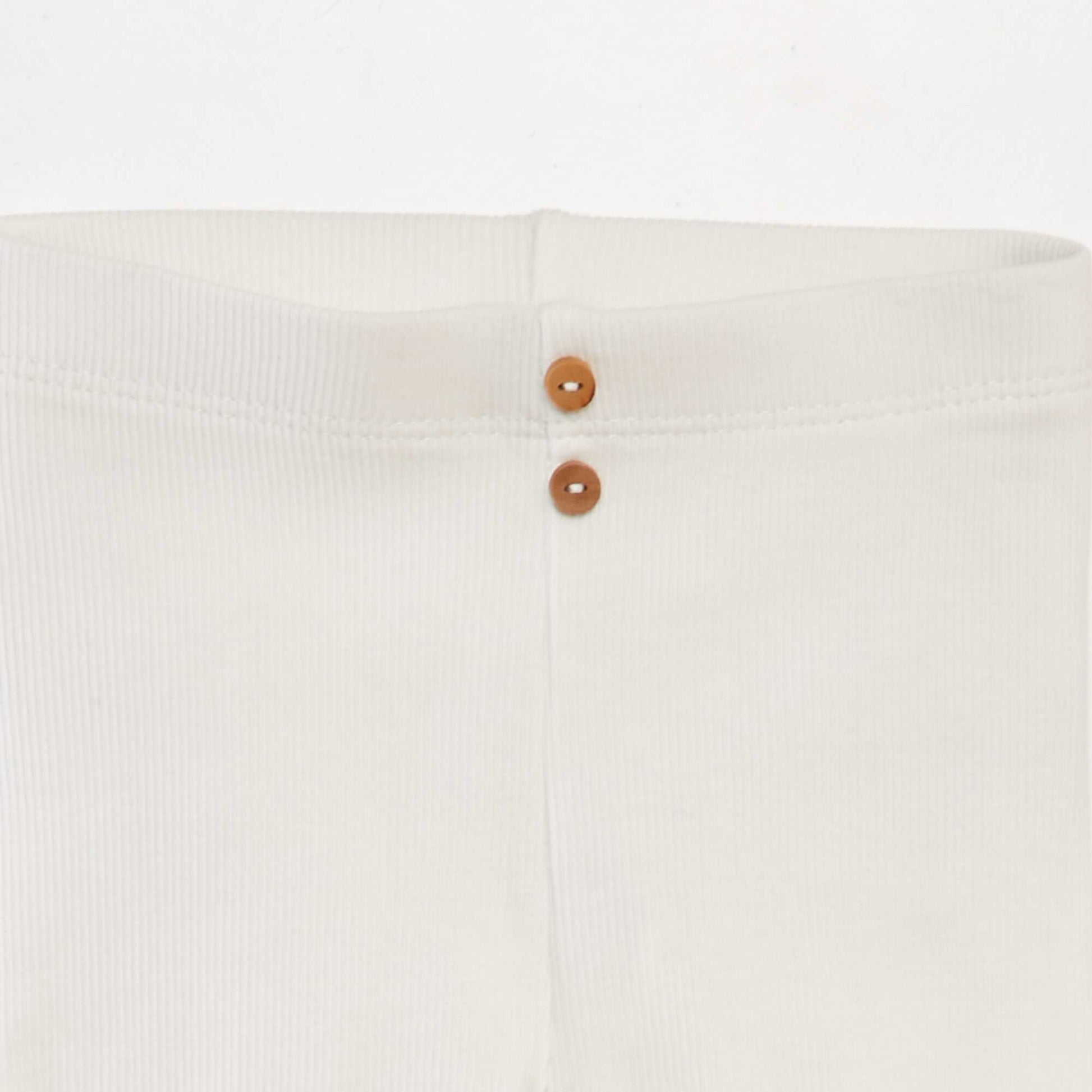 Legging côtelé avec boutons Blanc