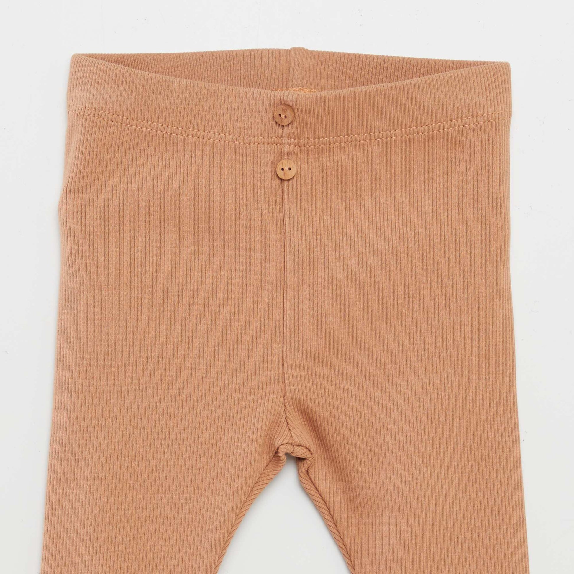 Legging côtelé avec boutons MARRON