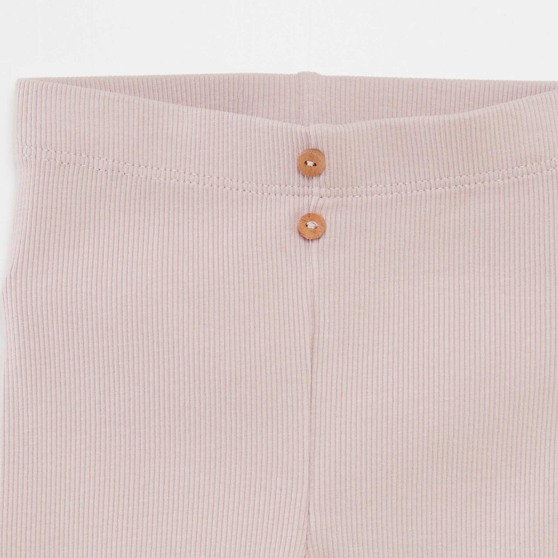 Legging côtelé avec boutons VIOLET