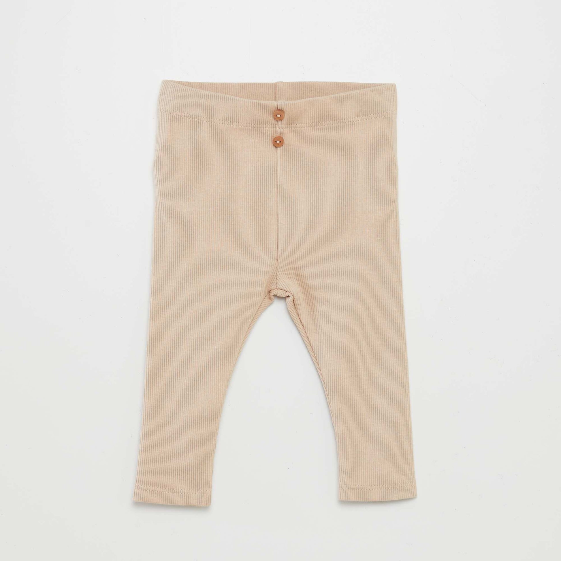 Legging côtelé avec boutons BEIGE