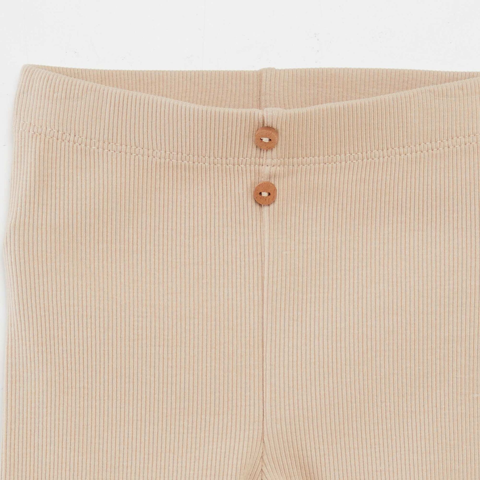 Legging côtelé avec boutons BEIGE