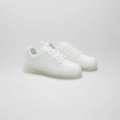 Baskets avec semelle translucide Blanc